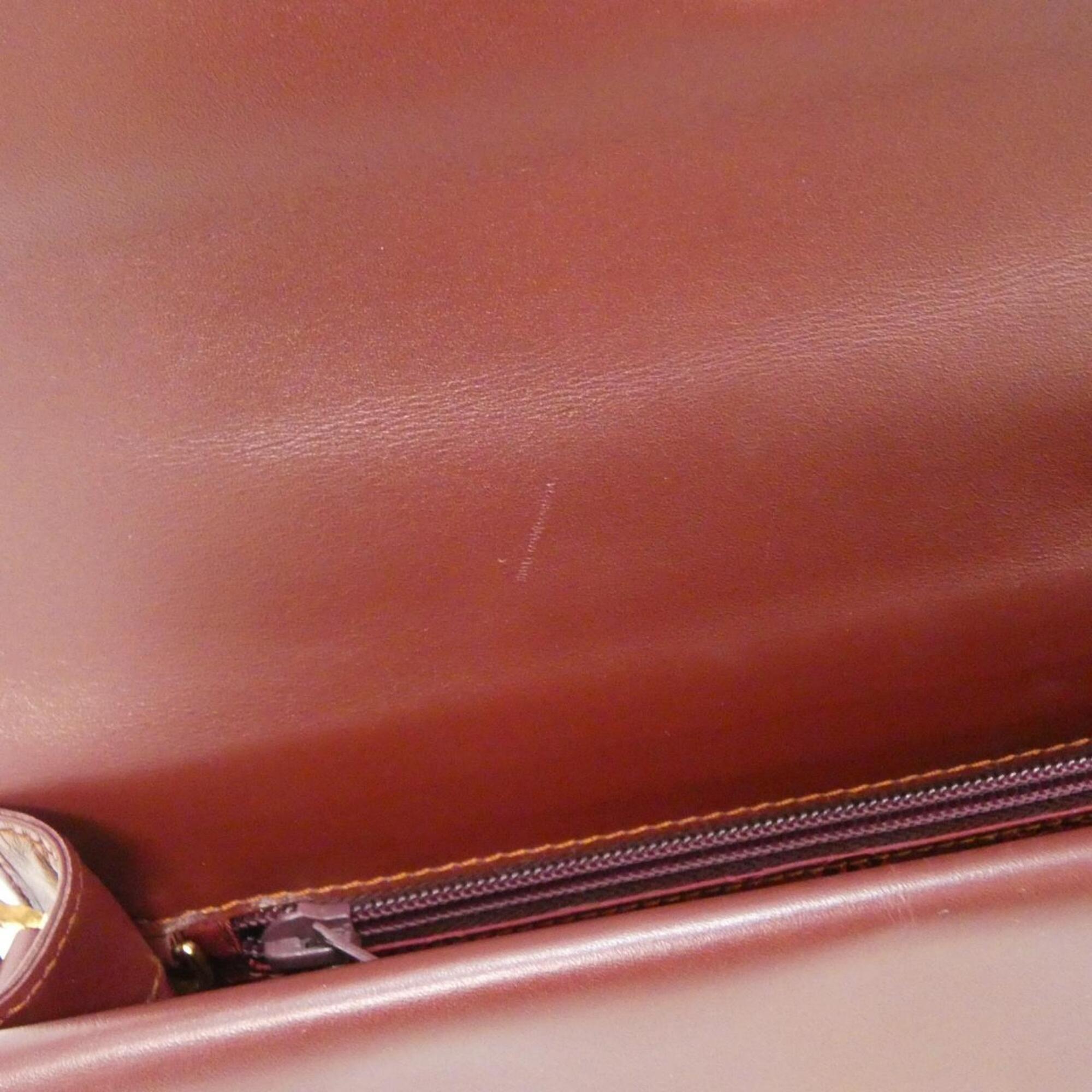 Cartier Bordeaux Leather Shoulder Bag (Pre-Owned)