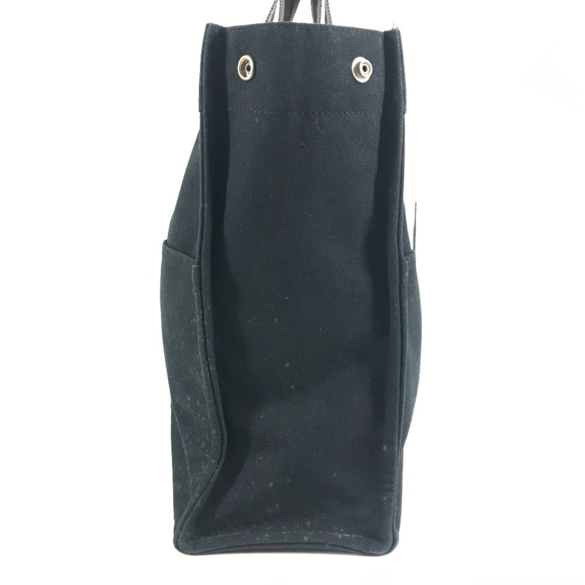 Hermes Black Gray Canvas Shoulder Bag Tote Bag (Pre-Owned)