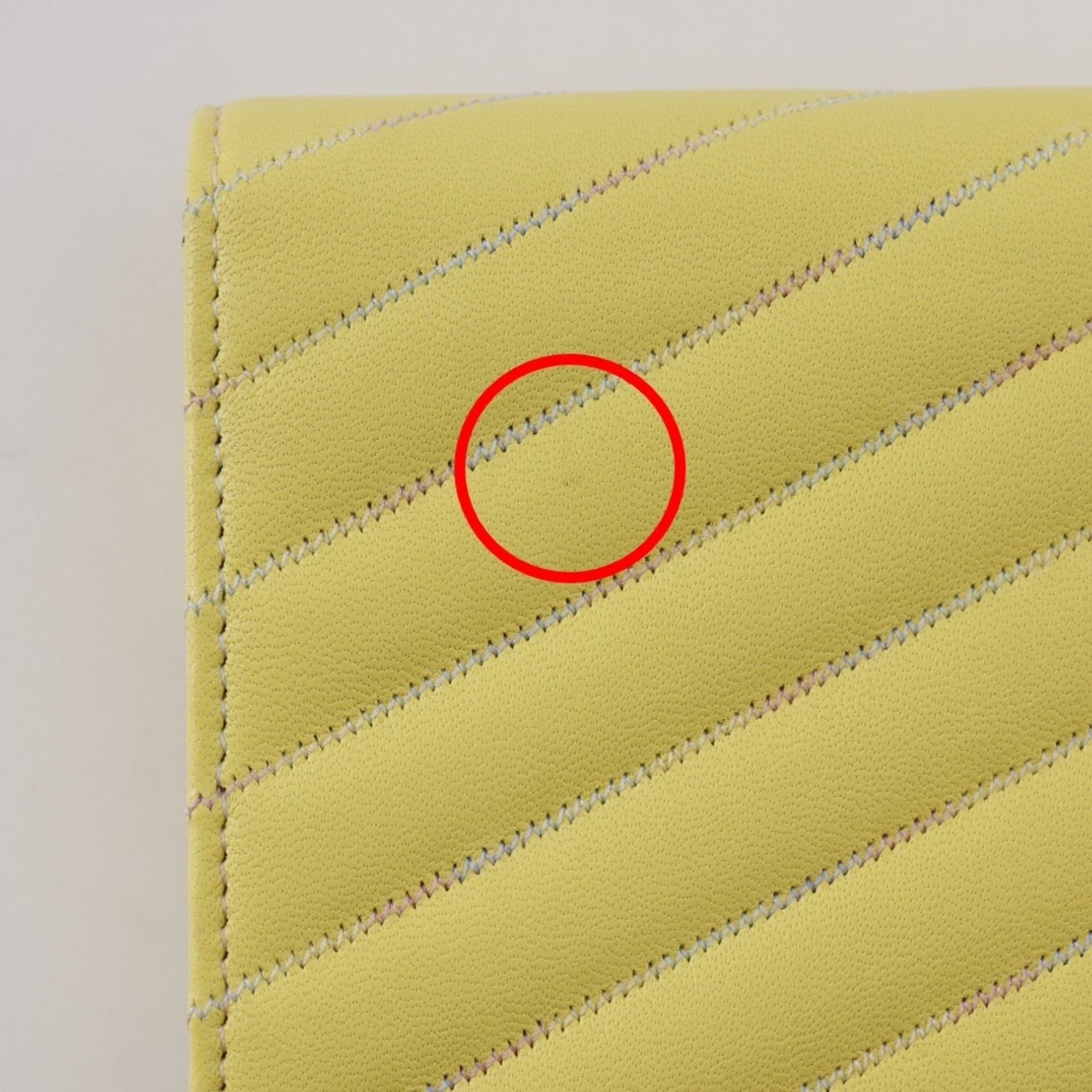 Chanel Yellow Leather Long Wallet (Bi-Fold) (Pre-Owned)