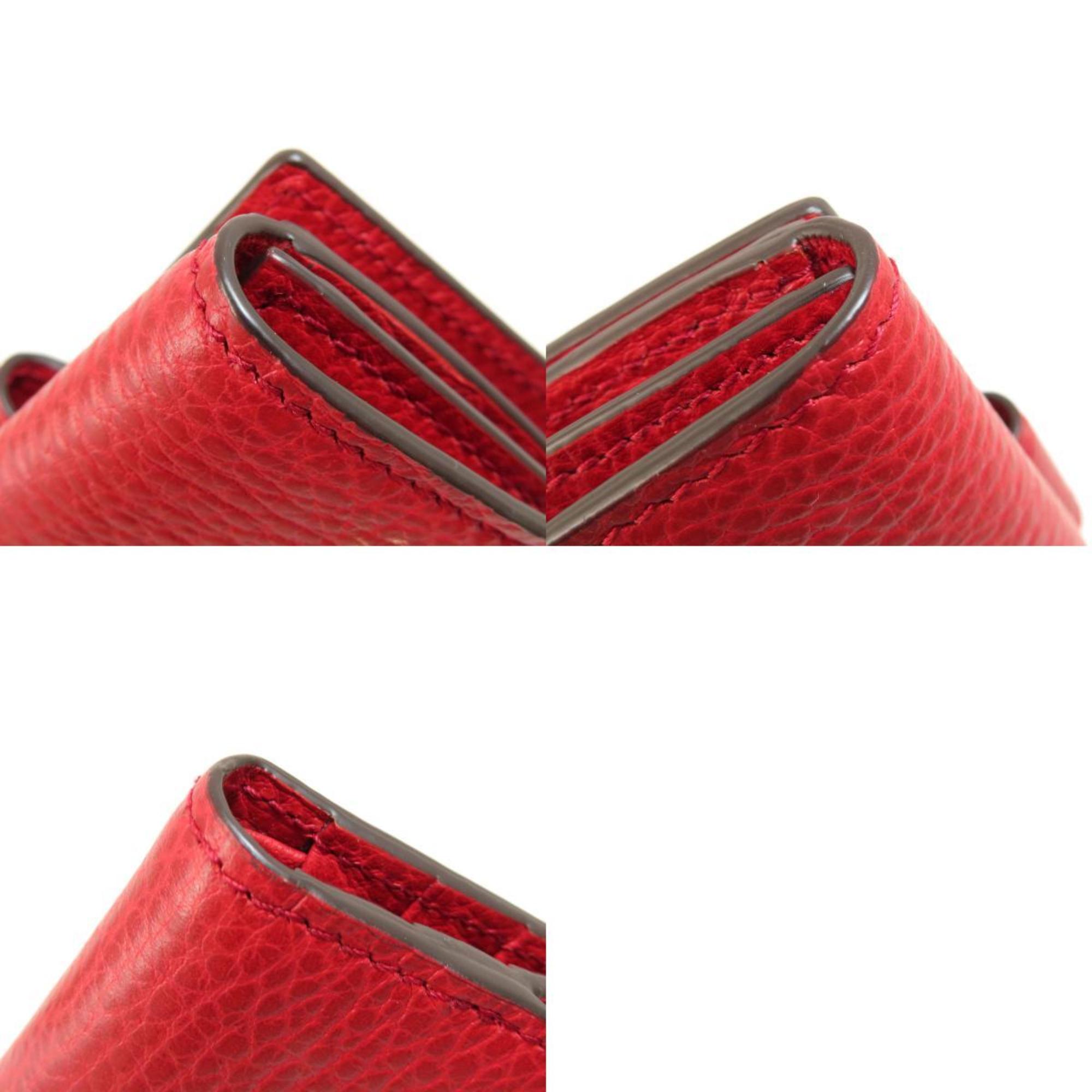 Gucci Red Color Leather Wallet (Bi-Fold) (Pre-Owned)