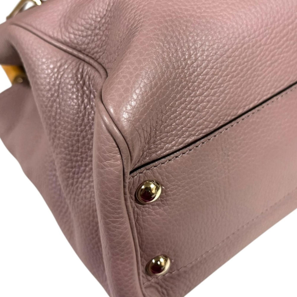 Gucci Pink Bamboo Handbag Shoulder Bag (Pre-Owned)