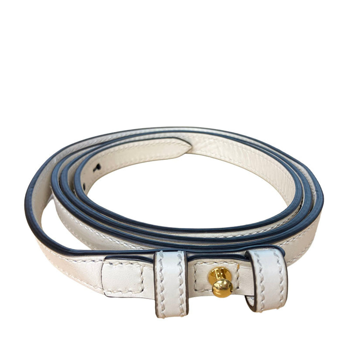 Gucci Sherry Line White Leather Handbag Shoulder Bag (Pre-Owned)