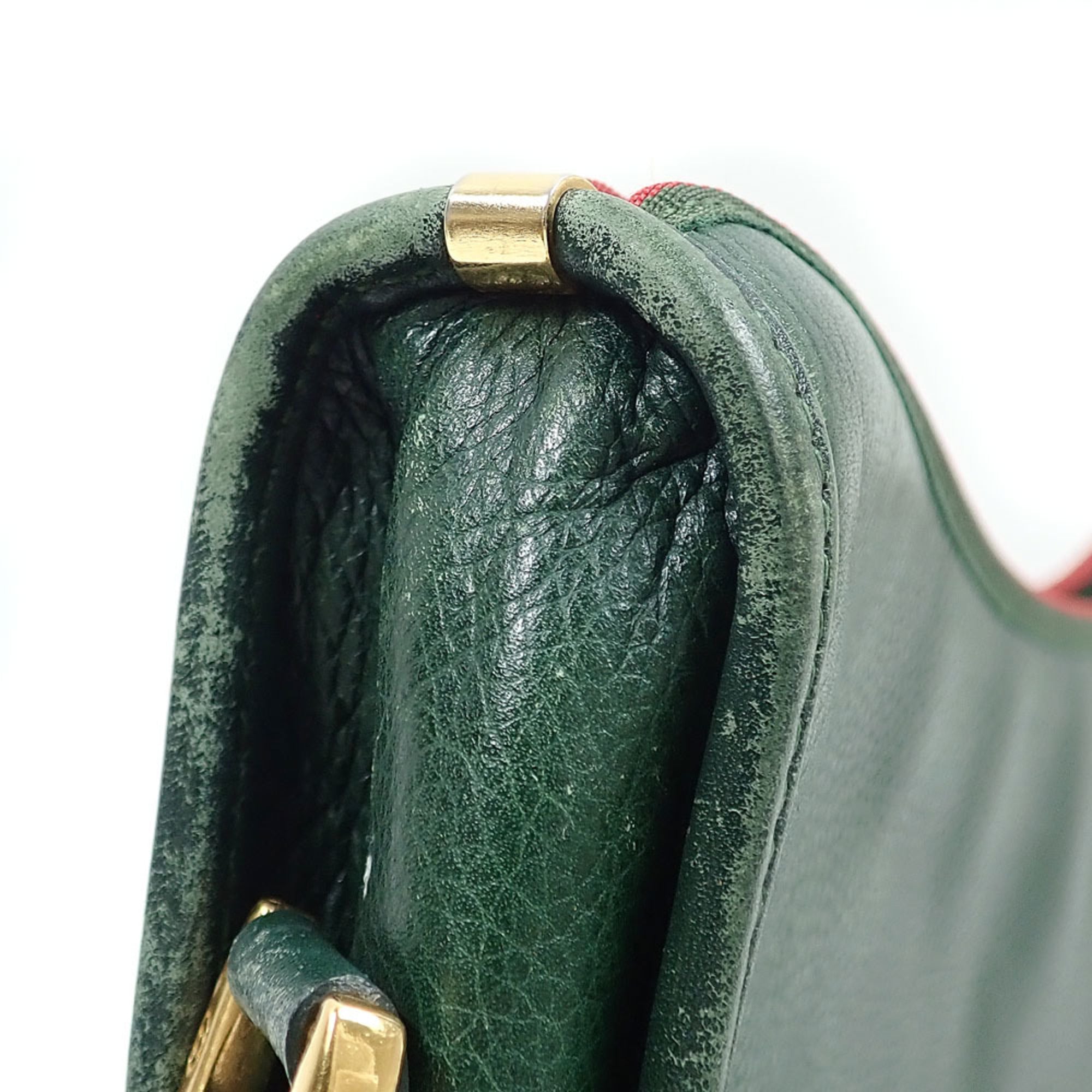 Gucci Green Leather Shoulder Bag (Pre-Owned)