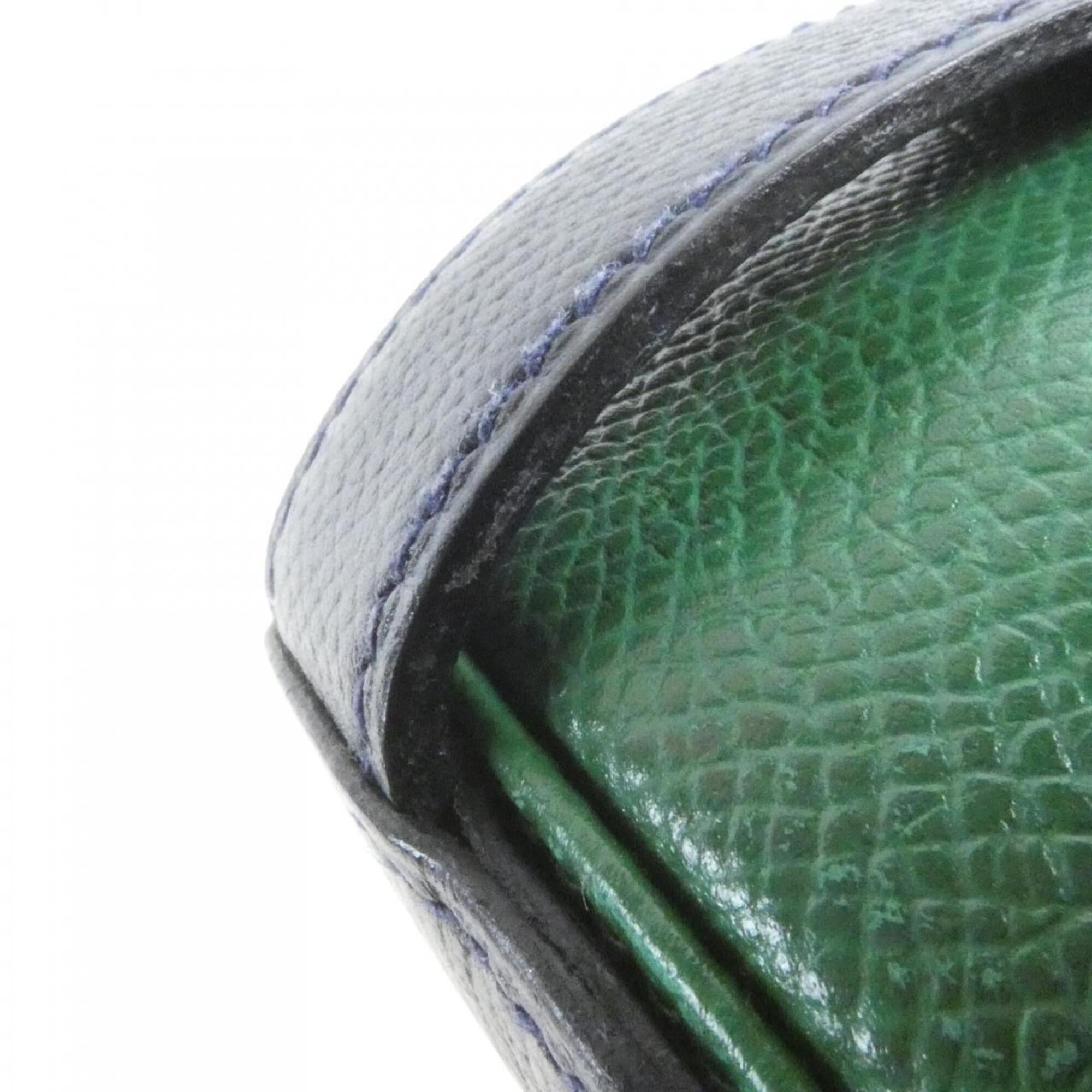 Hermes Blue Indigo Rouge Vif Vert Courchevel Leather Handbag (Pre-Owned)