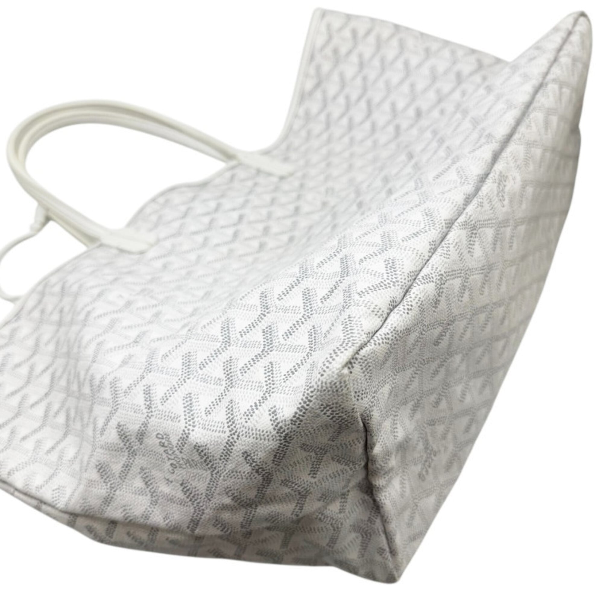 Goyard White Coated Canvas Leather Shoulder Bag Tote Bag (Pre-Owned)