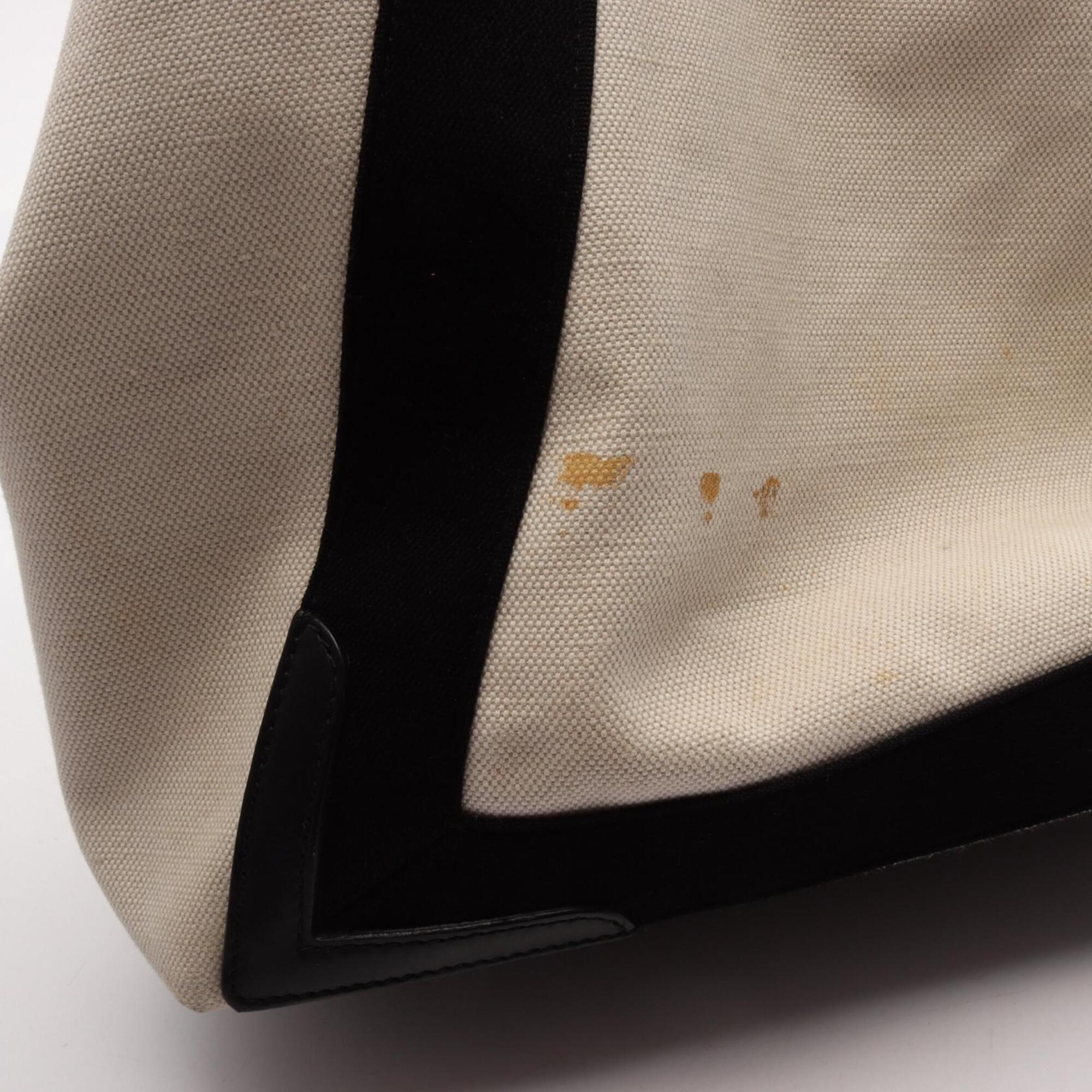 Balenciaga Black White Canvas Leather Handbag Tote Bag (Pre-Owned)