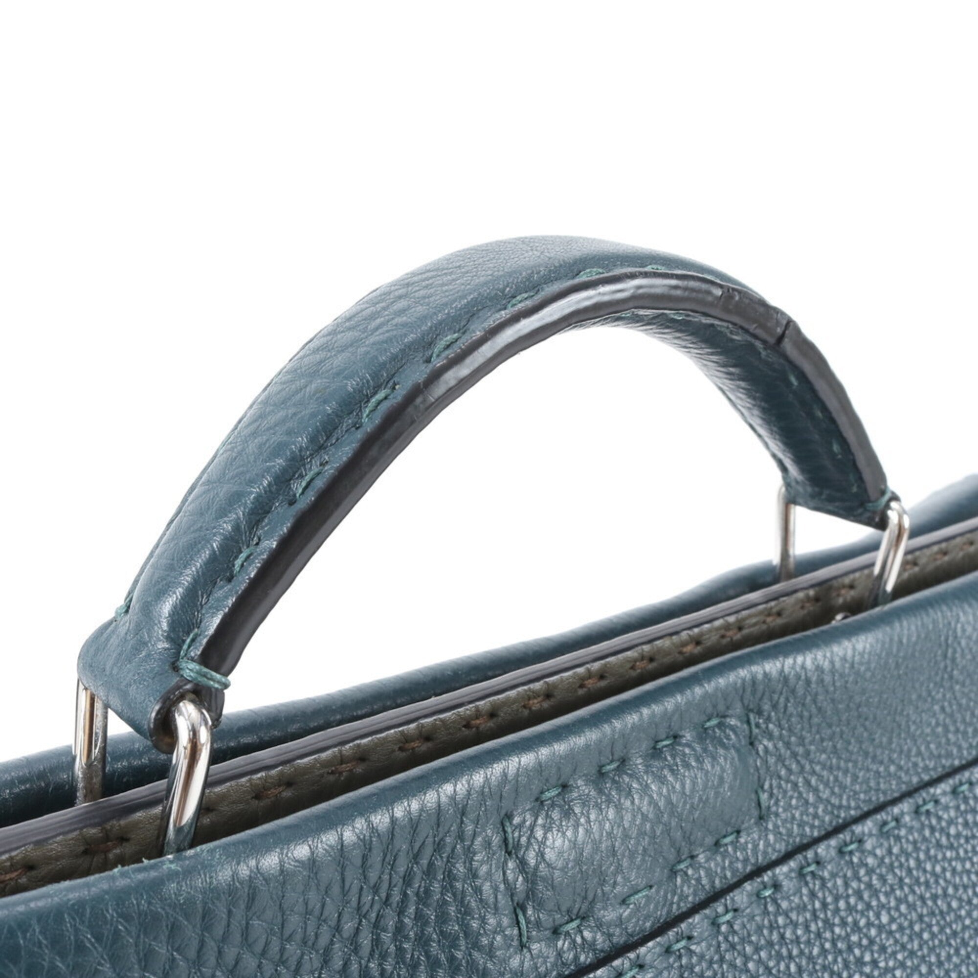 Fendi Selleria Dark Green Leather Handbag (Pre-Owned)