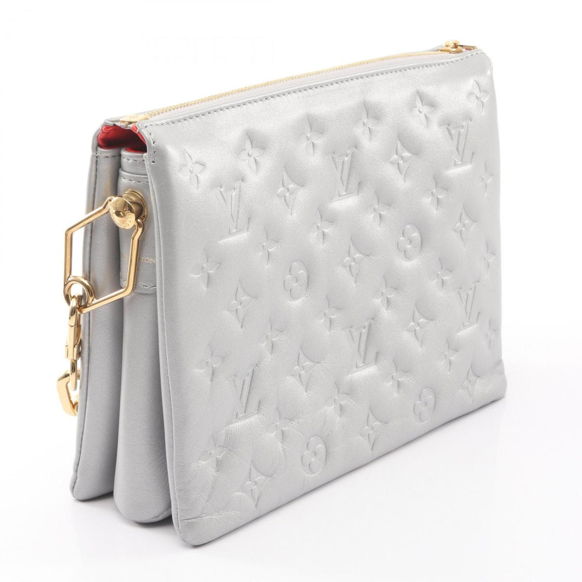 Louis Vuitton Silver Leather Handbag Shoulder Bag (Pre-Owned)