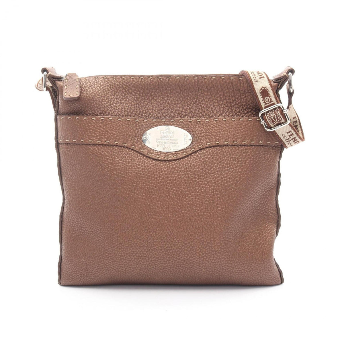 Fendi Brown Leather Handbag Shoulder Bag (Pre-Owned)
