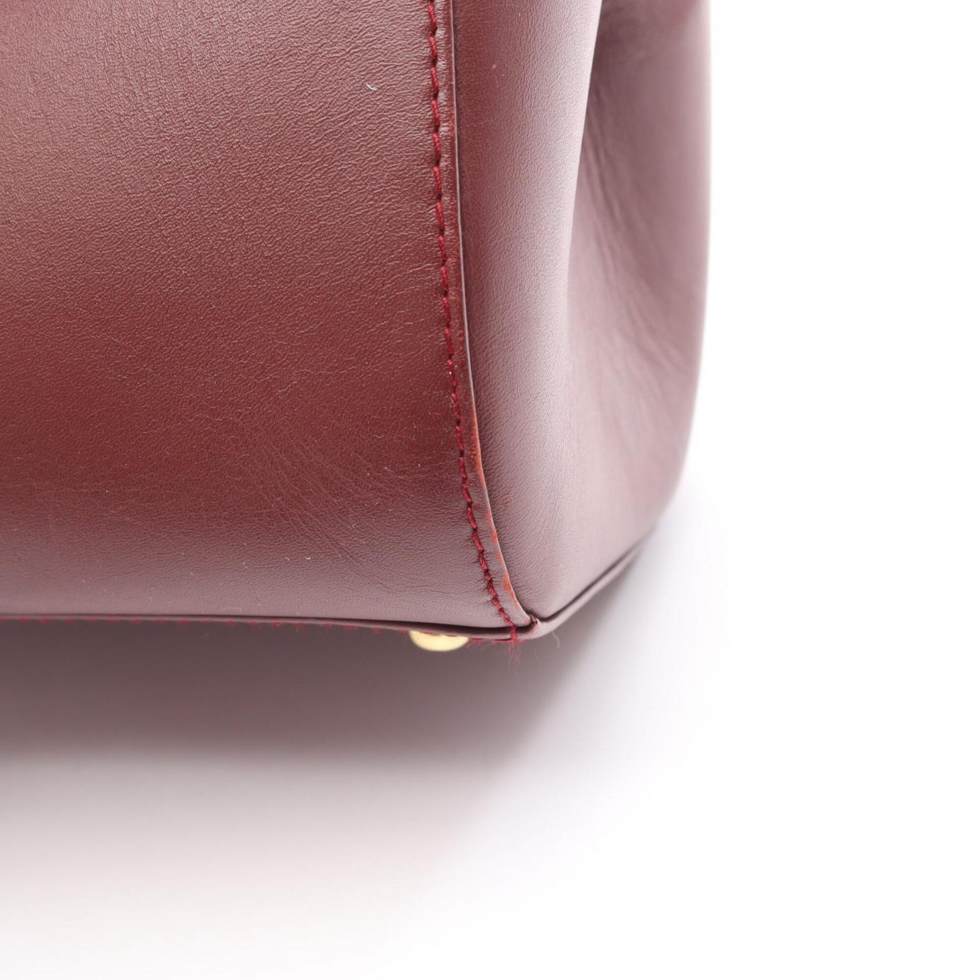 Cartier Bordeaux Leather Handbag (Pre-Owned)
