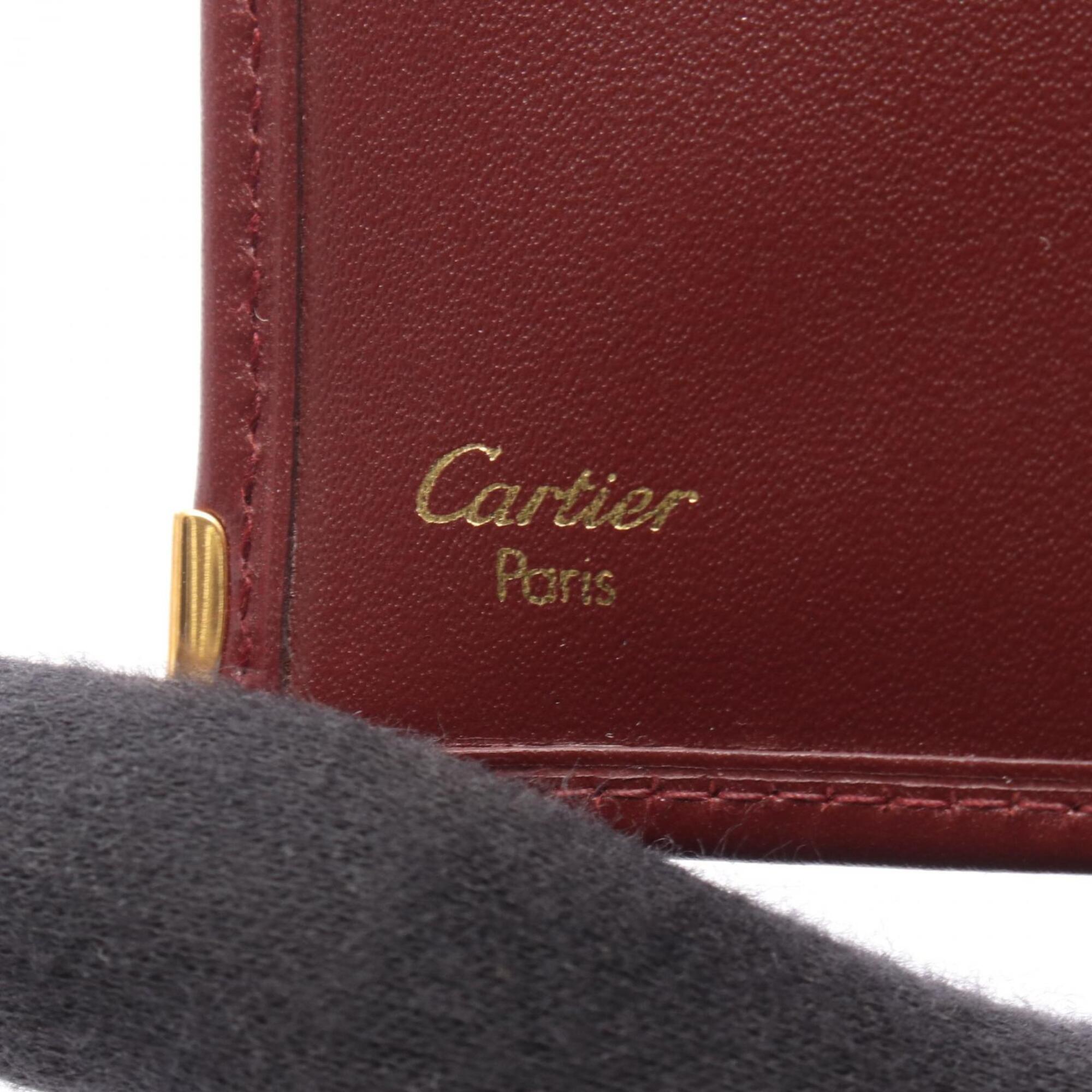 Cartier Bordeaux Leather Long Wallet (Bi-Fold) (Pre-Owned)