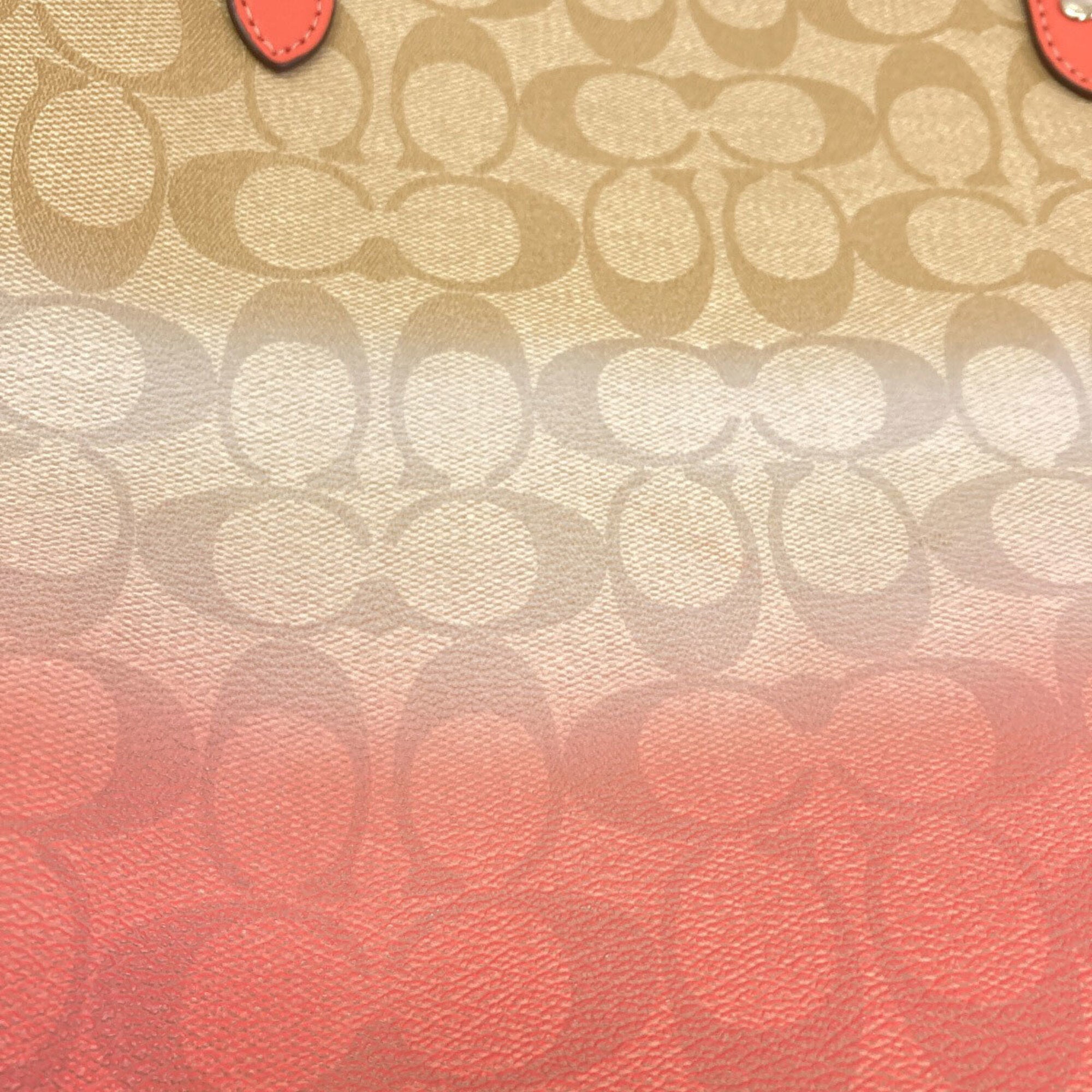Coach Beige Pink Pvc Pouch Tote Bag (Pre-Owned)