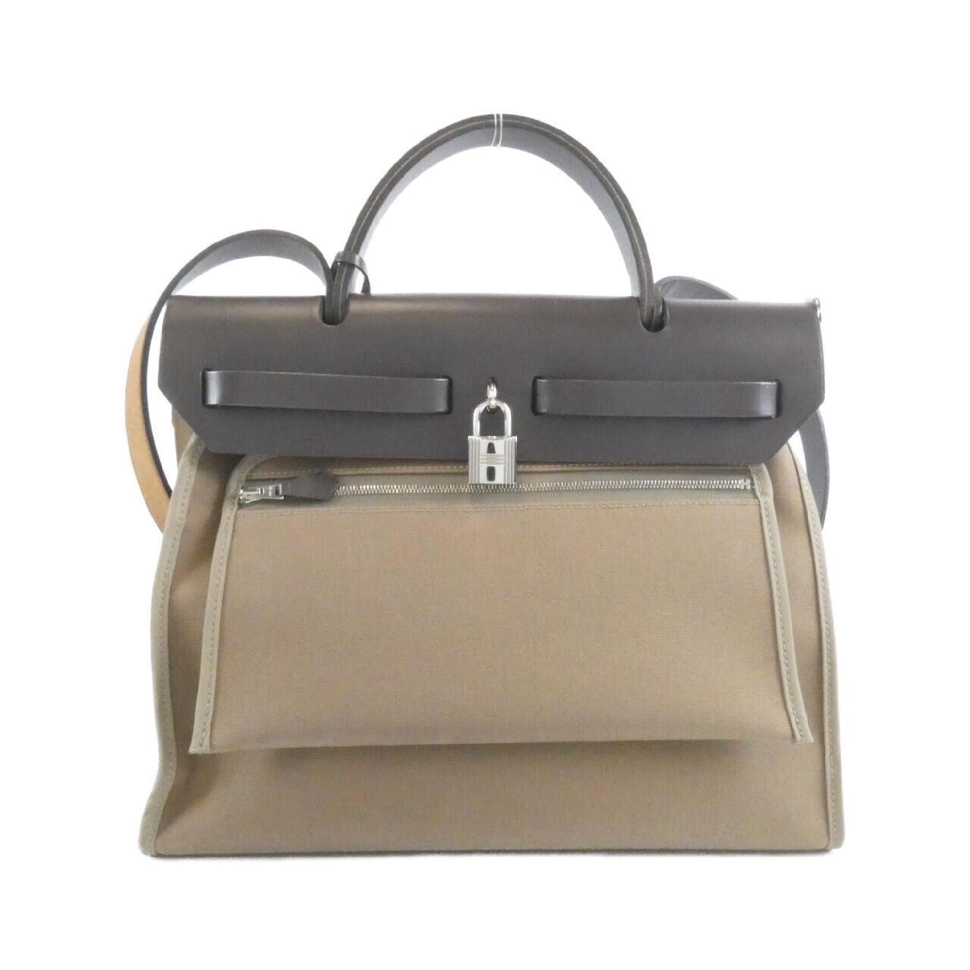 Hermes Ebene Etoupe Gray Toile Officier Handbag Pouch (Pre-Owned)