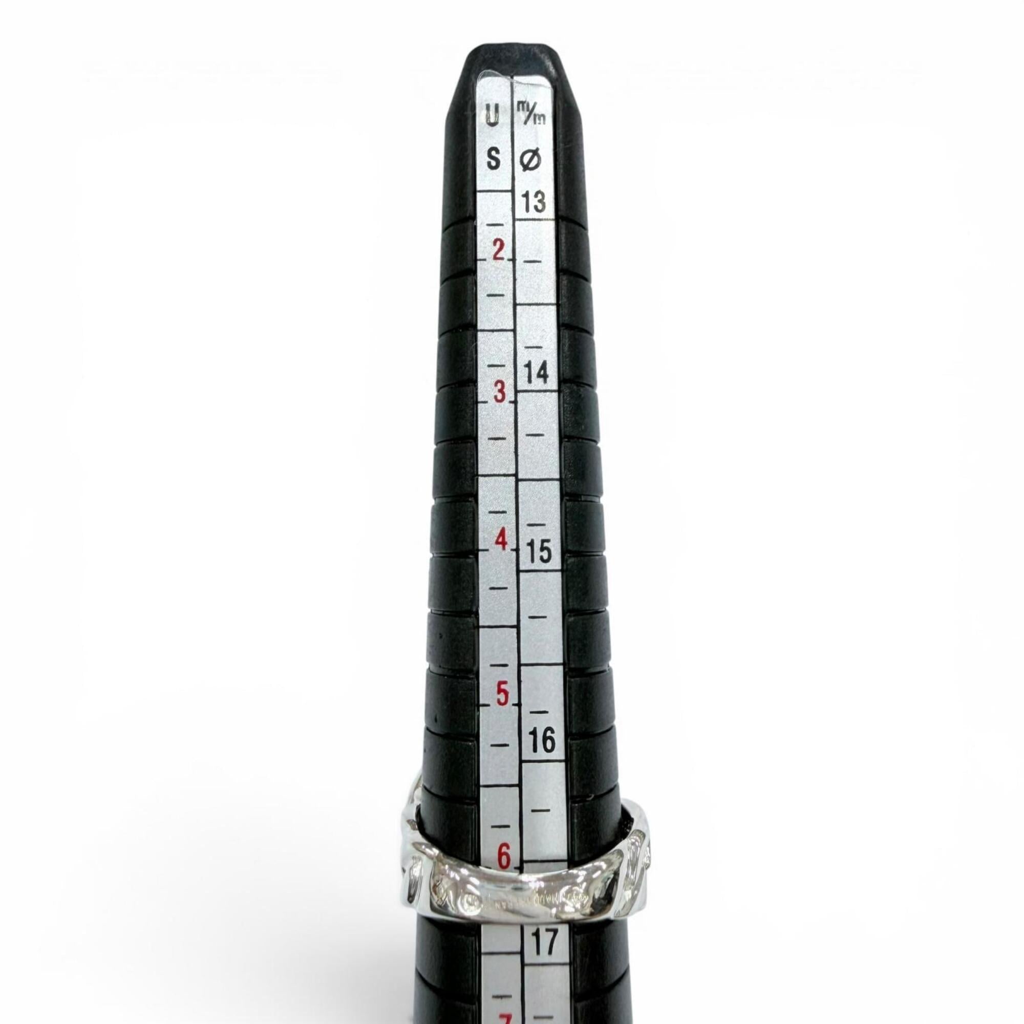 Hermes Silver Silver 925 Band Ring (Pre-Owned)