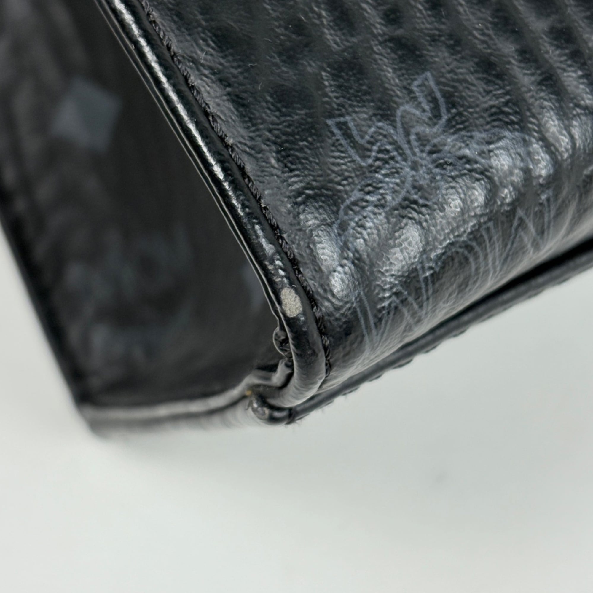 Mcm Visetos Black Leather Tote Bag (Pre-Owned)
