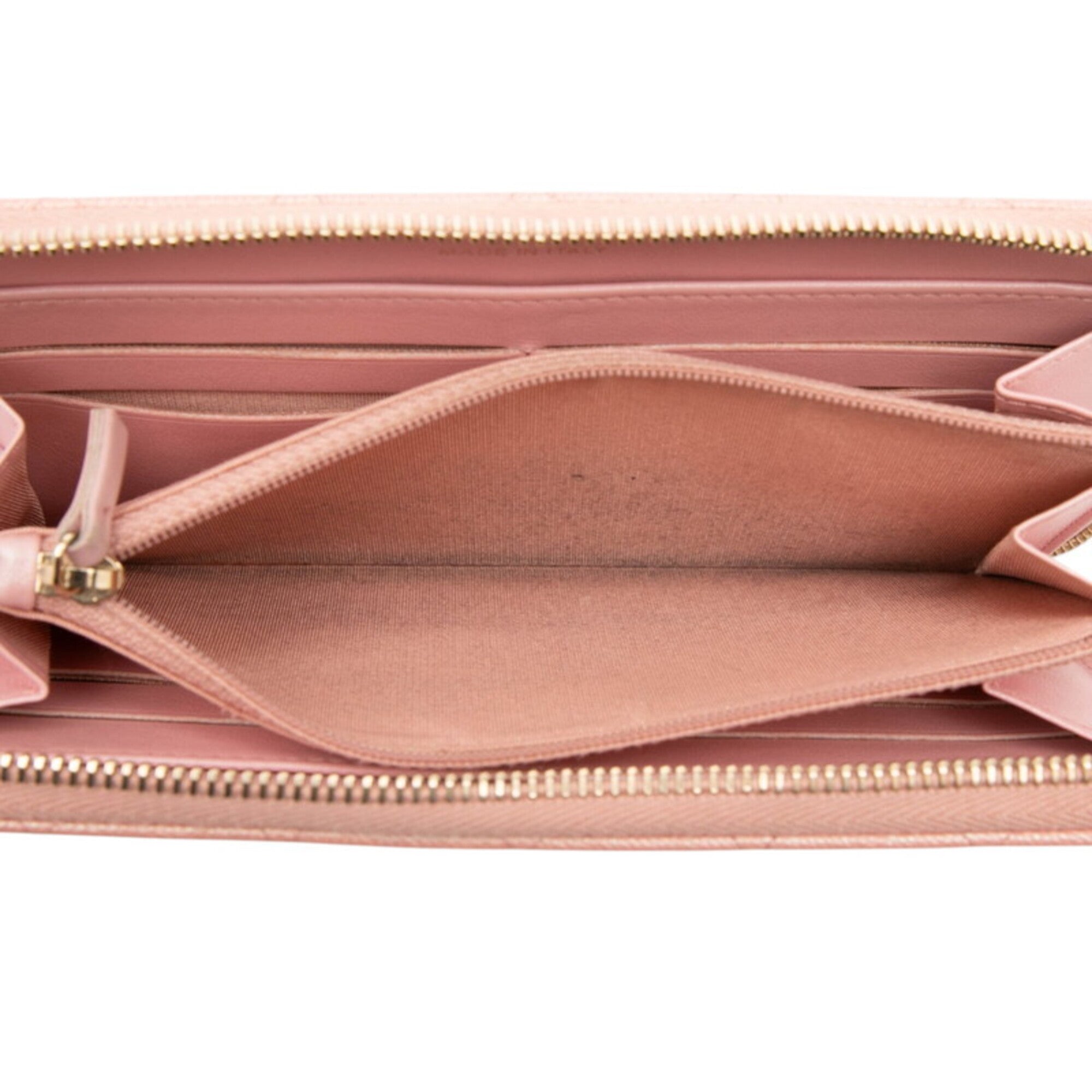 Chanel Pink Grained Calfskin Long Wallet (Bi-Fold) (Pre-Owned)