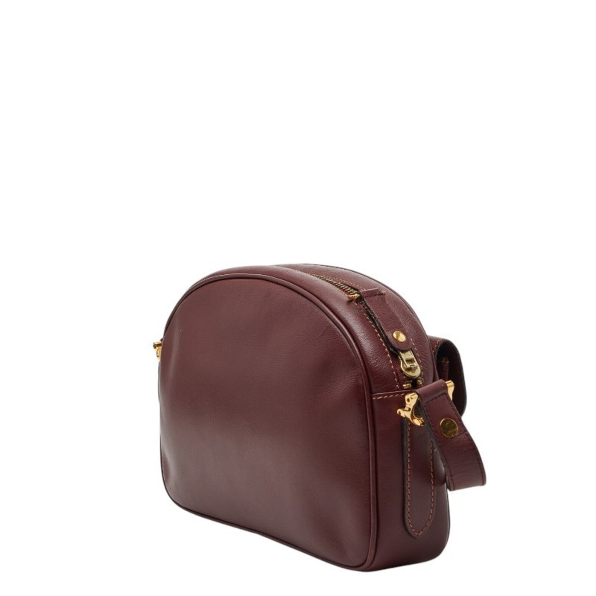 Cartier Must Bordeaux Wine Red Leather Shoulder Bag (Pre-Owned)