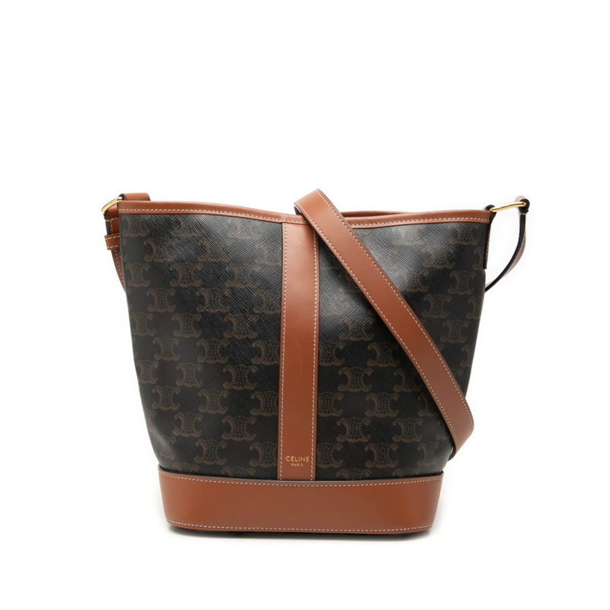 Celine Black Brown Pvc Leather Shoulder Bag (Pre-Owned)