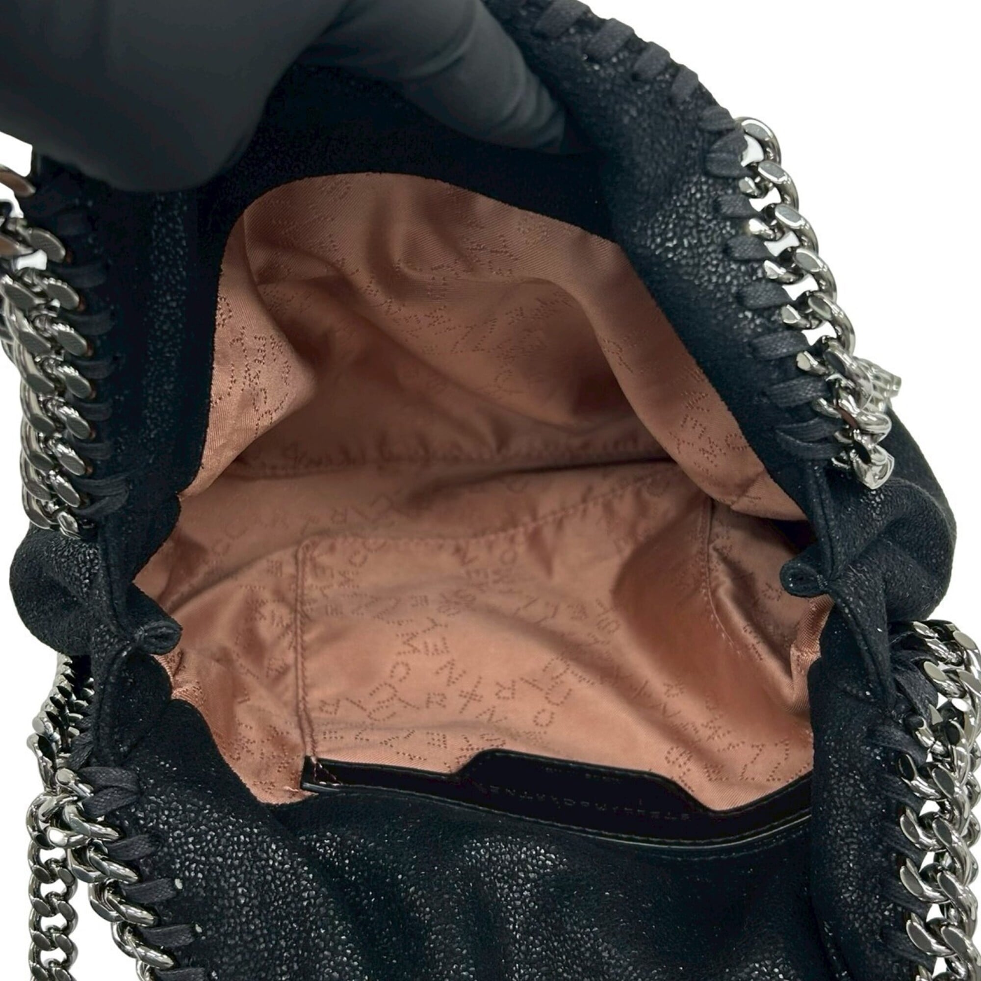 Stella Mccartney Black Leather Handbag Shoulder Bag (Pre-Owned)