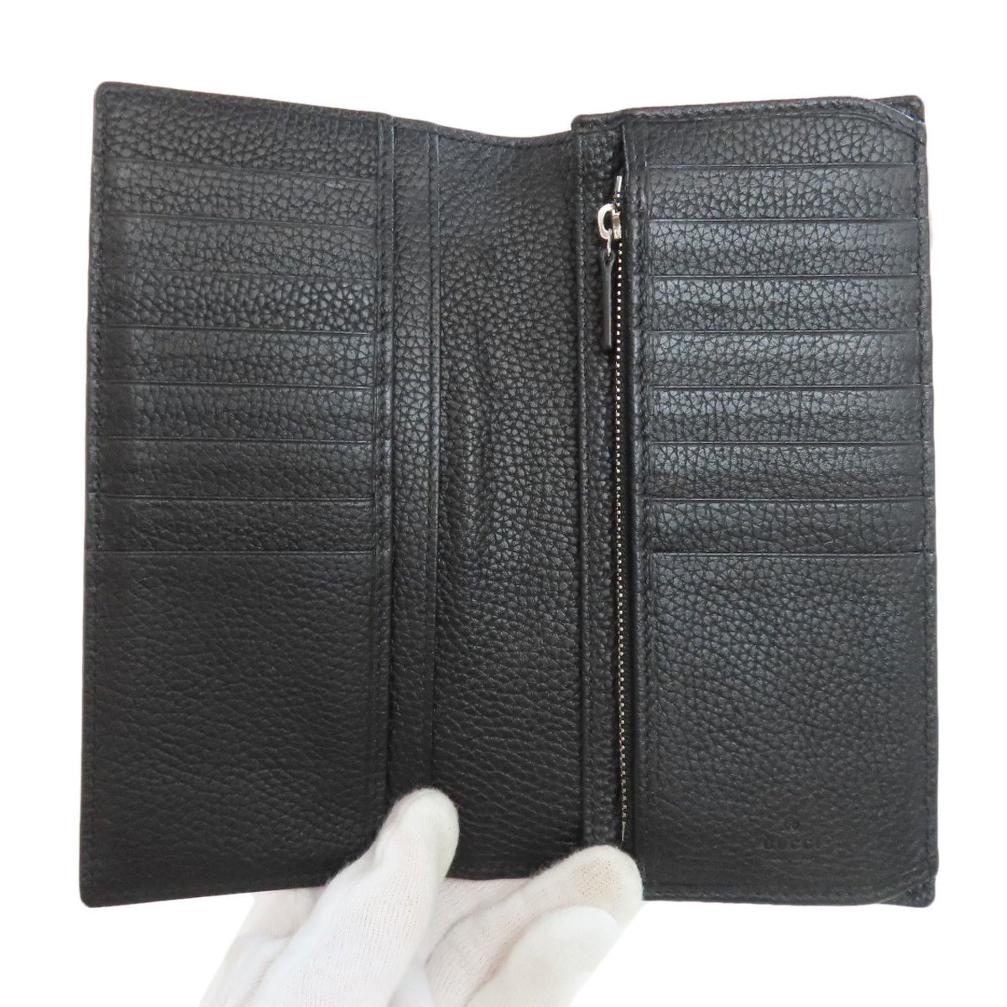 Gucci Black Leather Long Wallet (Bi-Fold) (Pre-Owned)