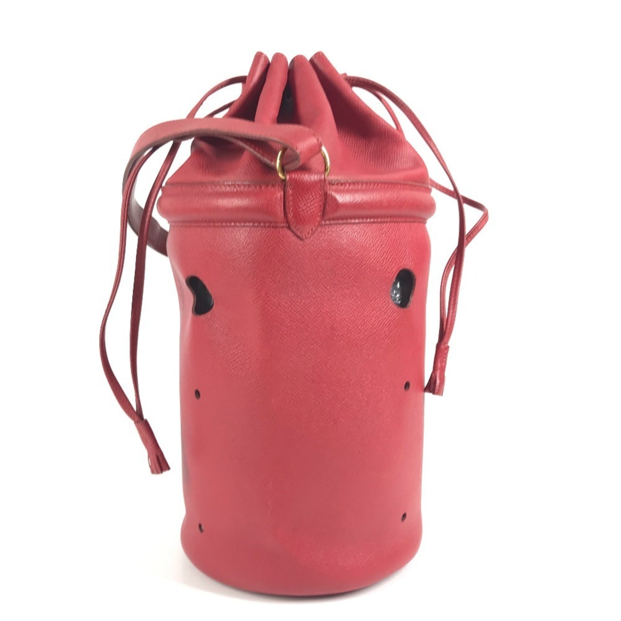 Hermes Red Color Courchevel Leather Shoulder Bag (Pre-Owned)