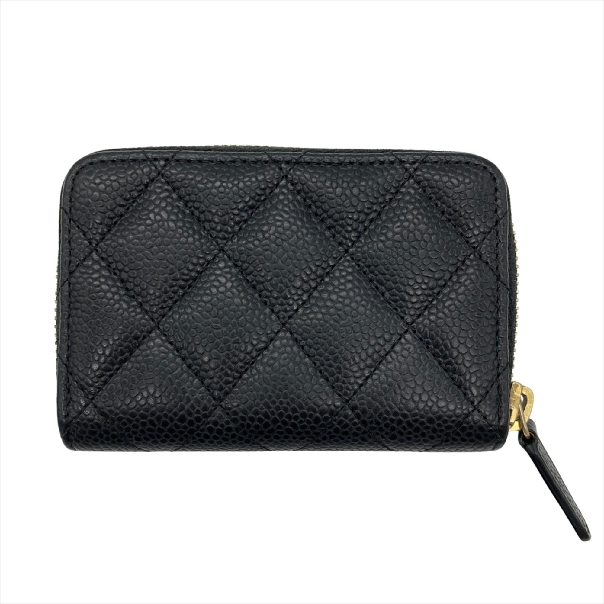 Chanel Black Grained Calfskin Coin Purse/Coin Case (Pre-Owned)