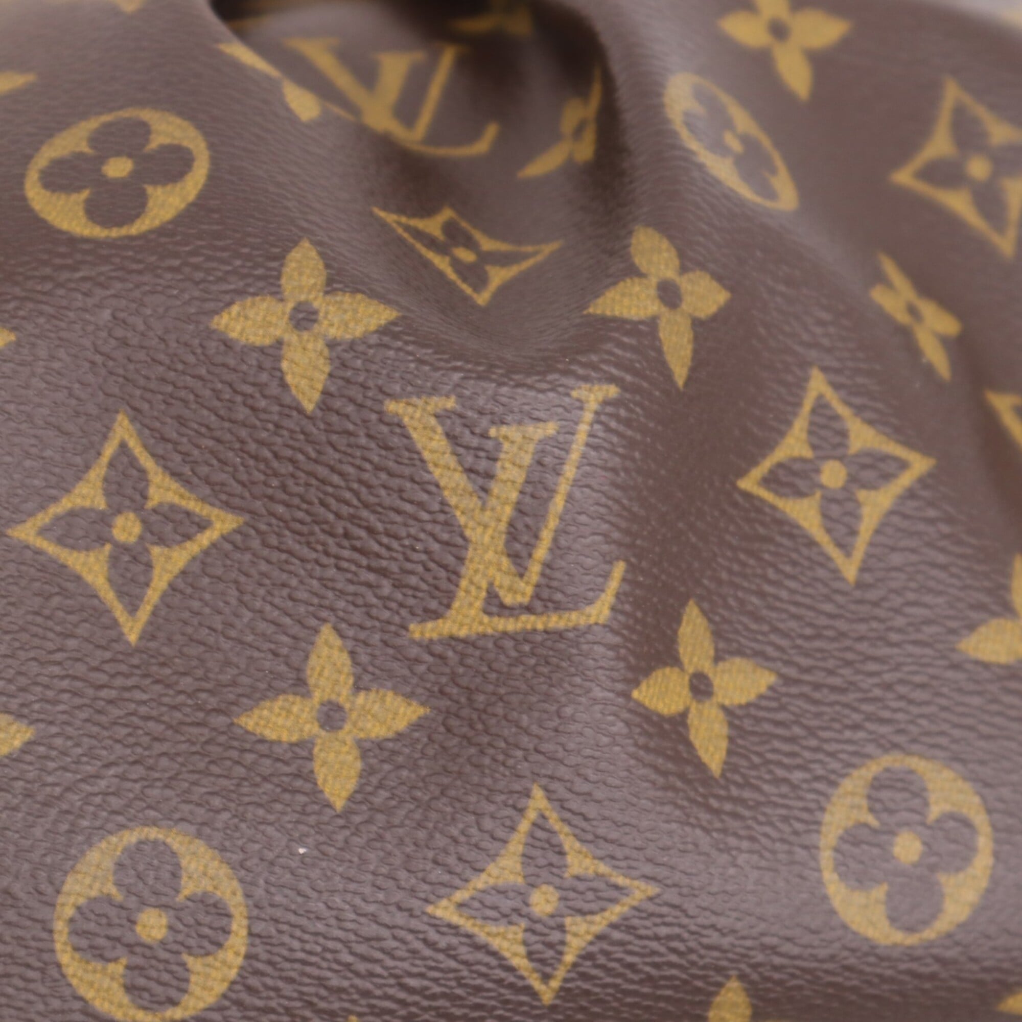 Louis Vuitton Beige Brown Coated Canvas Leather Handbag (Pre-Owned)