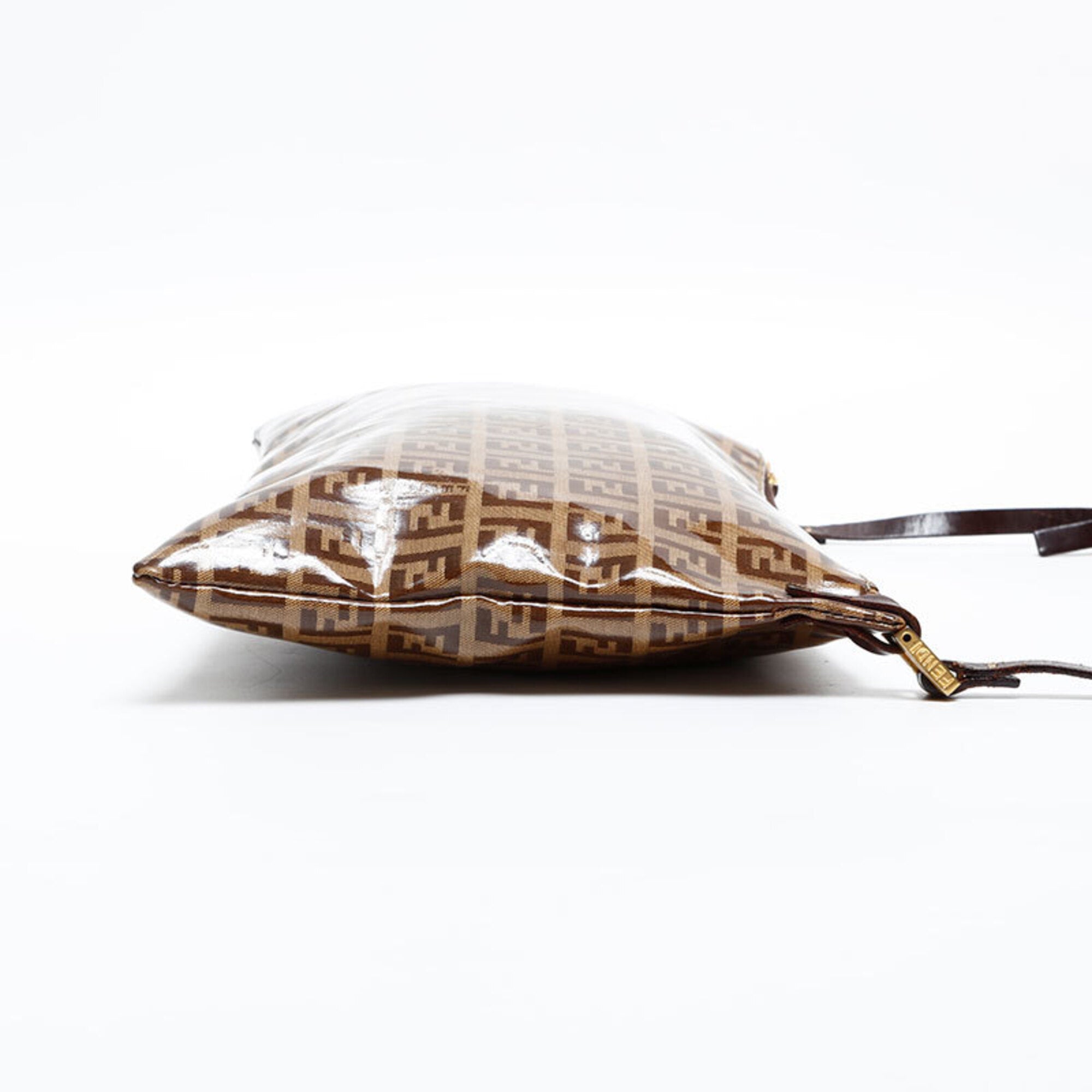 Fendi Zucchino Brown Pvc Shoulder Bag (Pre-Owned)