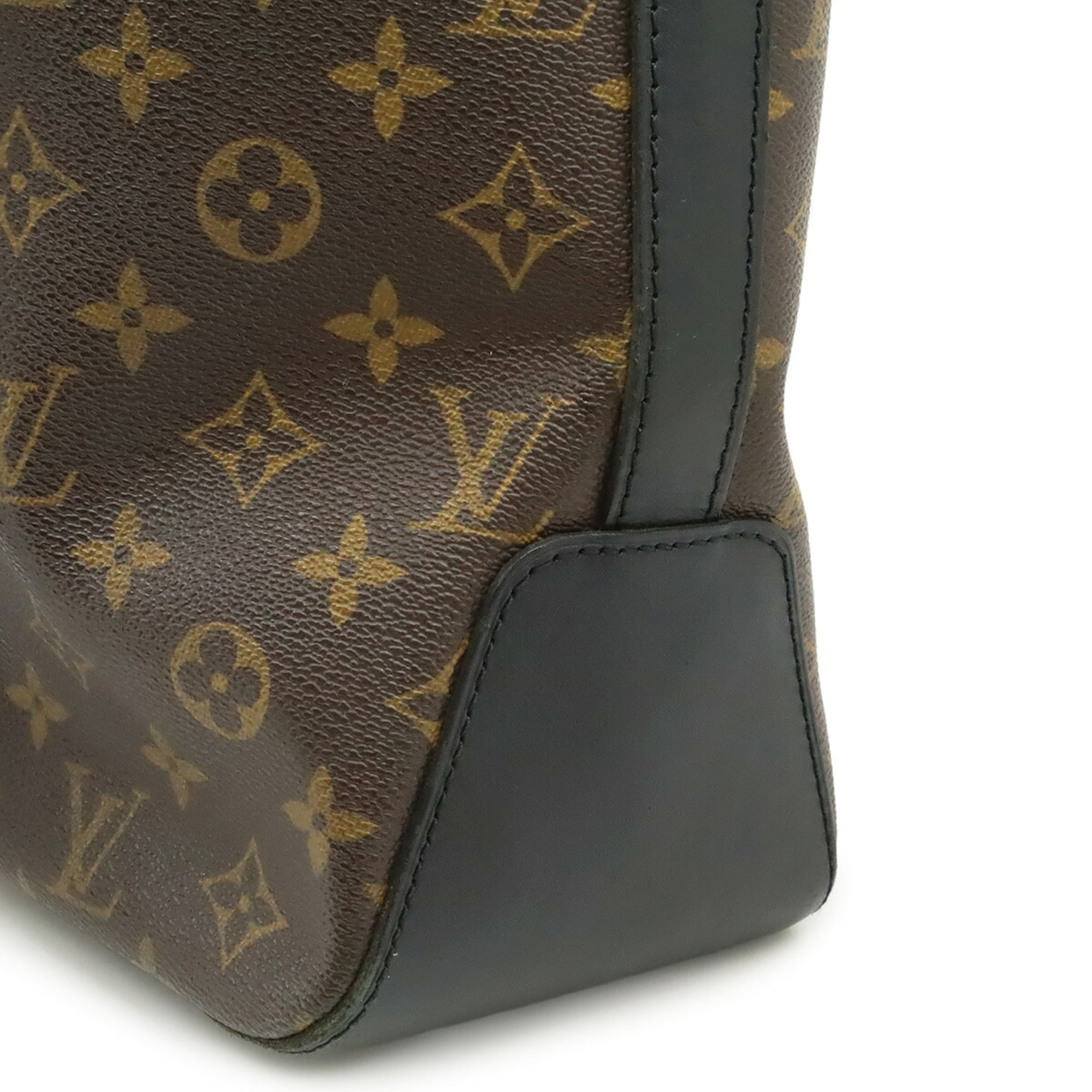 Louis Vuitton Black Brown Canvas Shoulder Bag Tote Bag (Pre-Owned)