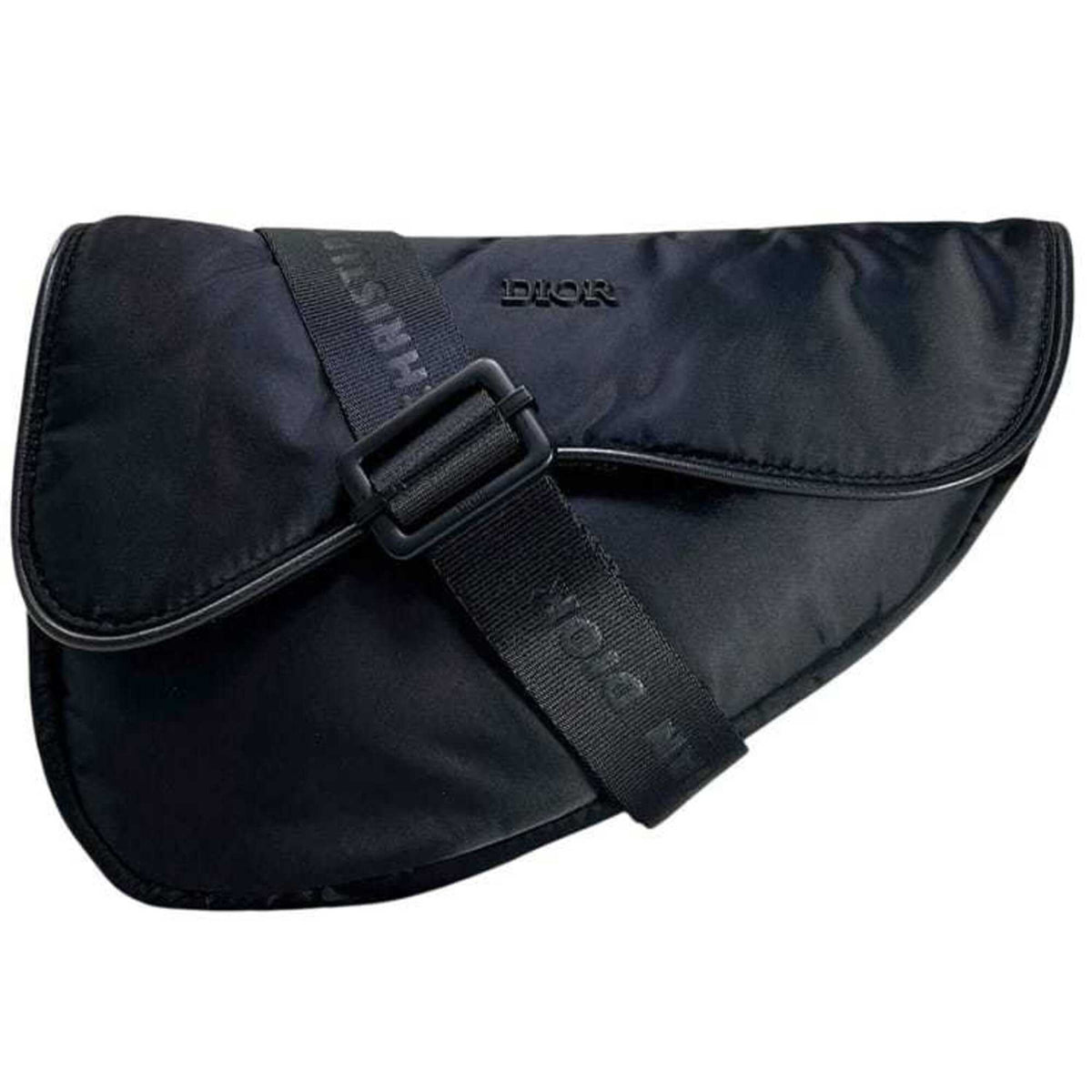 Christian Dior Black Nylon Saddle Bag Shoulder Bag Sling Bag (Pre-Owned)