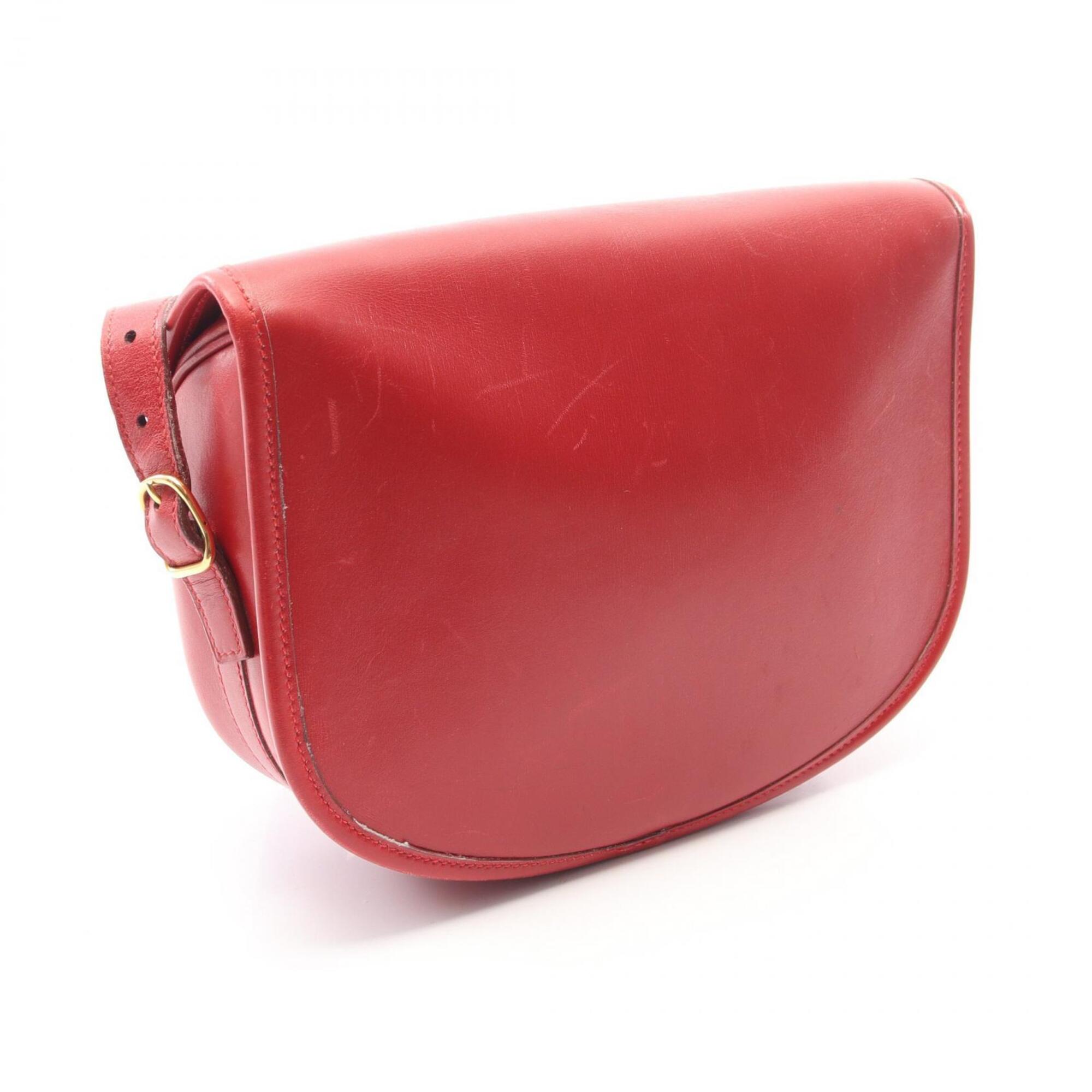 Hermes Red Color Rouge Vif Box Calf Leather Leather Handbag Shoulder Bag (Pre-Owned)