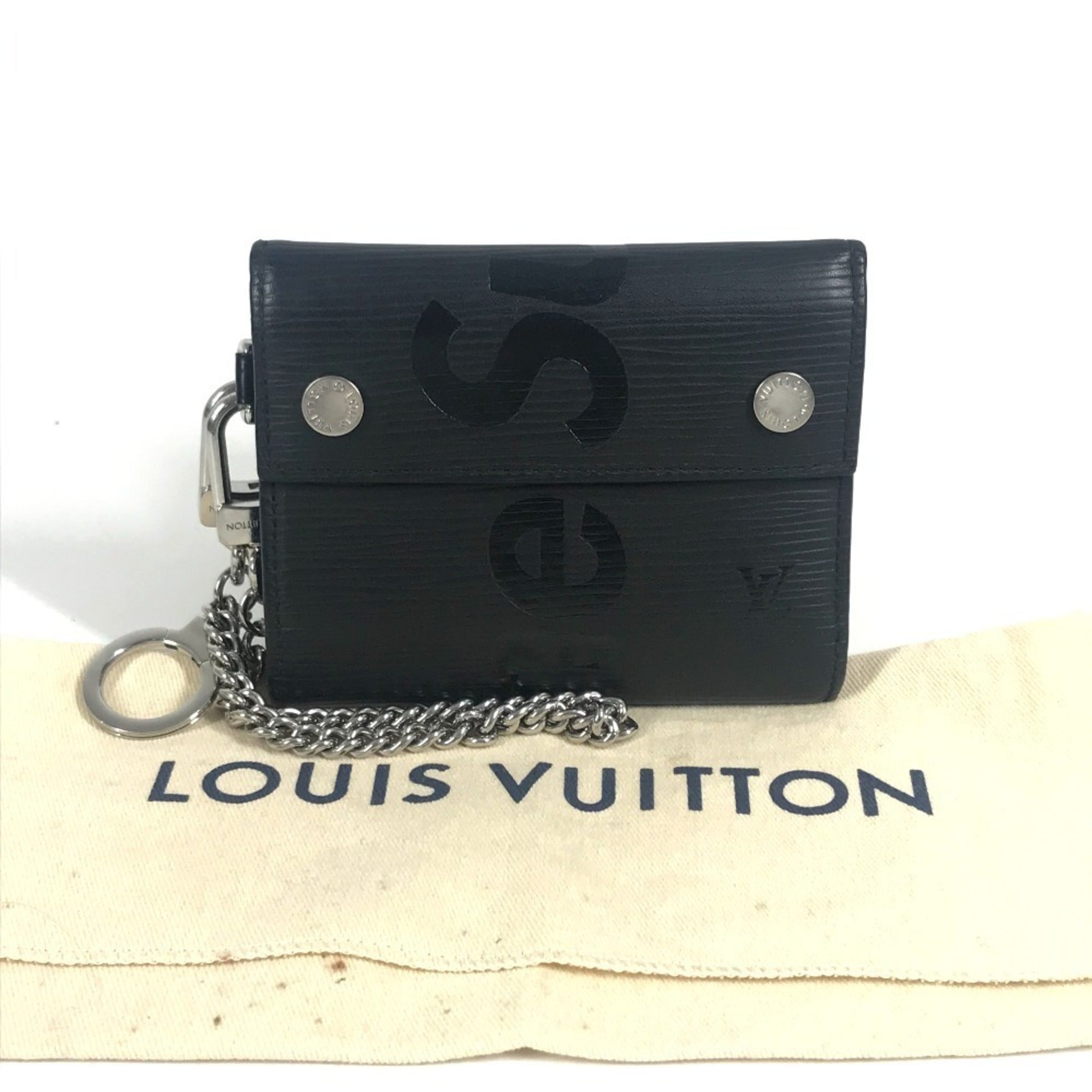 Louis Vuitton Epi Black Noir Epi Leather Chain/Shoulder Wallet (Pre-Owned)