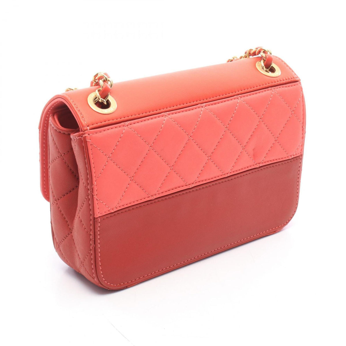 Chanel Pink Red Color Leather Handbag Shoulder Bag (Pre-Owned)