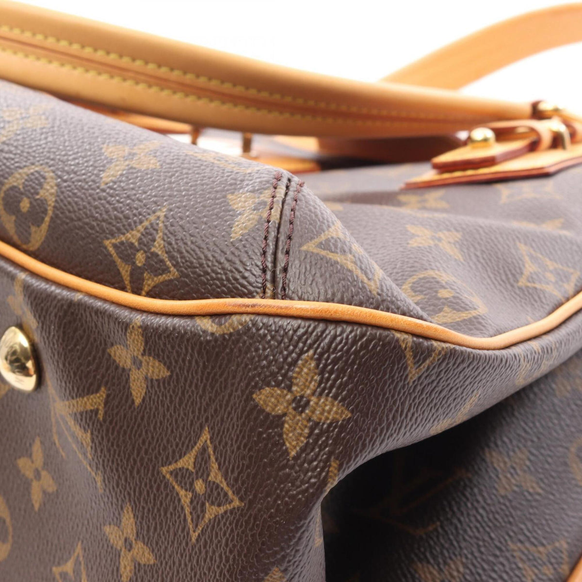 Louis Vuitton Brown Monogram Coated Canvas Leather Handbag (Pre-Owned)