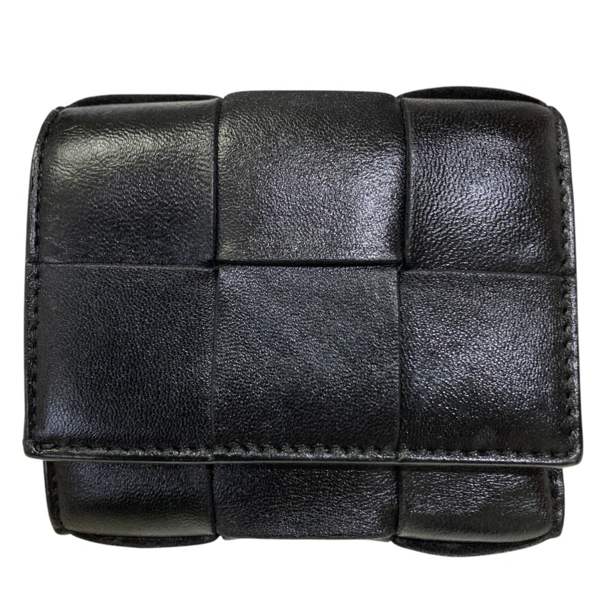 Bottega Veneta Intrecciato Black Wallet (Tri-Fold) (Pre-Owned)