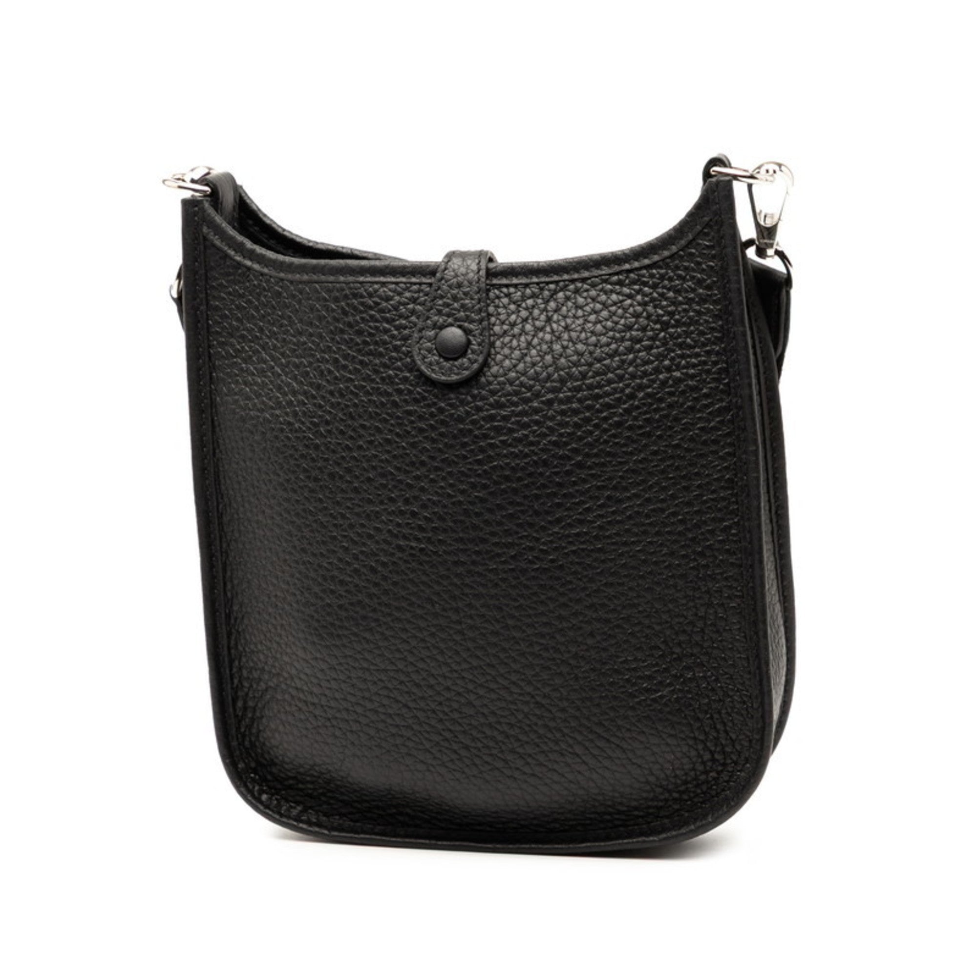 Hermes Black Taurillon Clemence Leather Shoulder Bag (Pre-Owned)