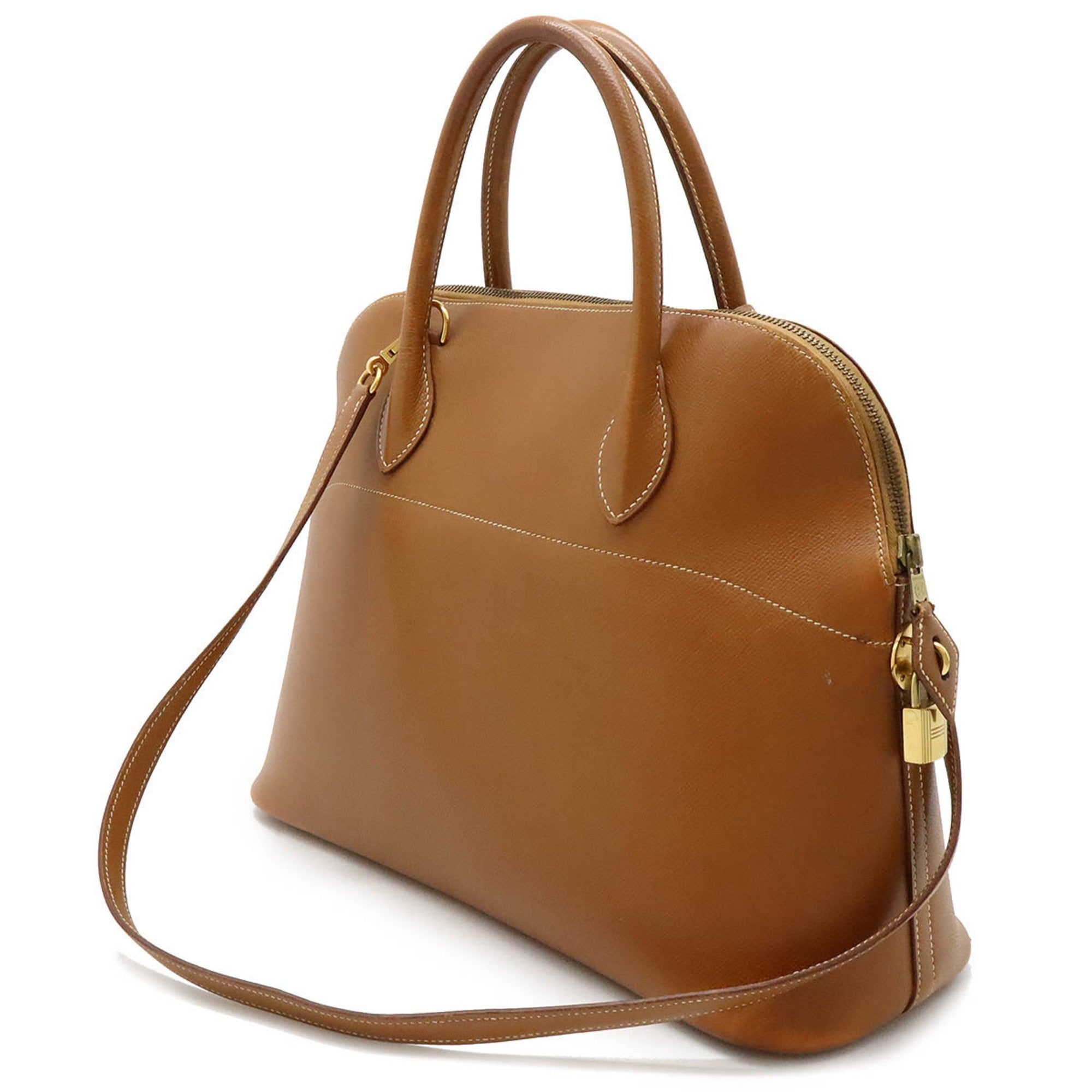 Hermes Brown Courchevel Leather Handbag Shoulder Bag (Pre-Owned)