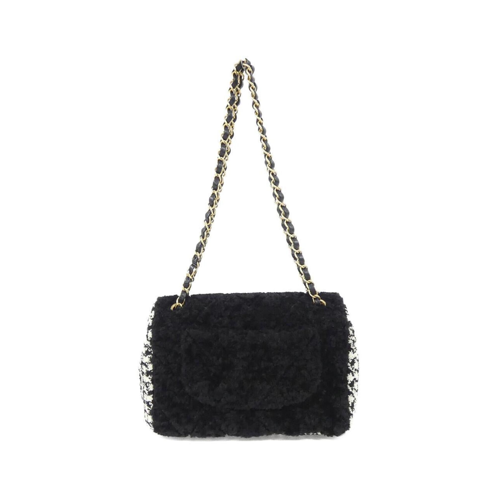 Chanel Black Tweed Leather Shoulder Bag (Pre-Owned)