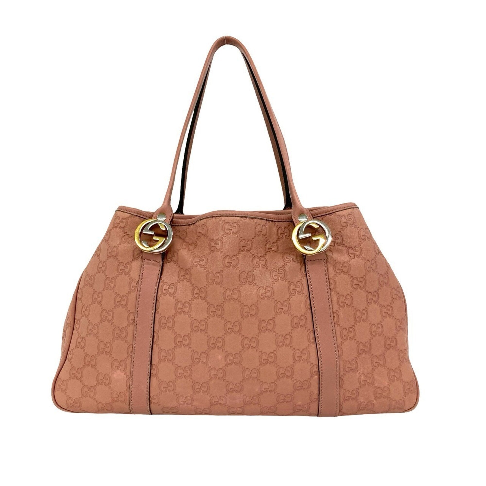 Gucci Pink Leather Handbag Shoulder Bag Tote Bag (Pre-Owned)