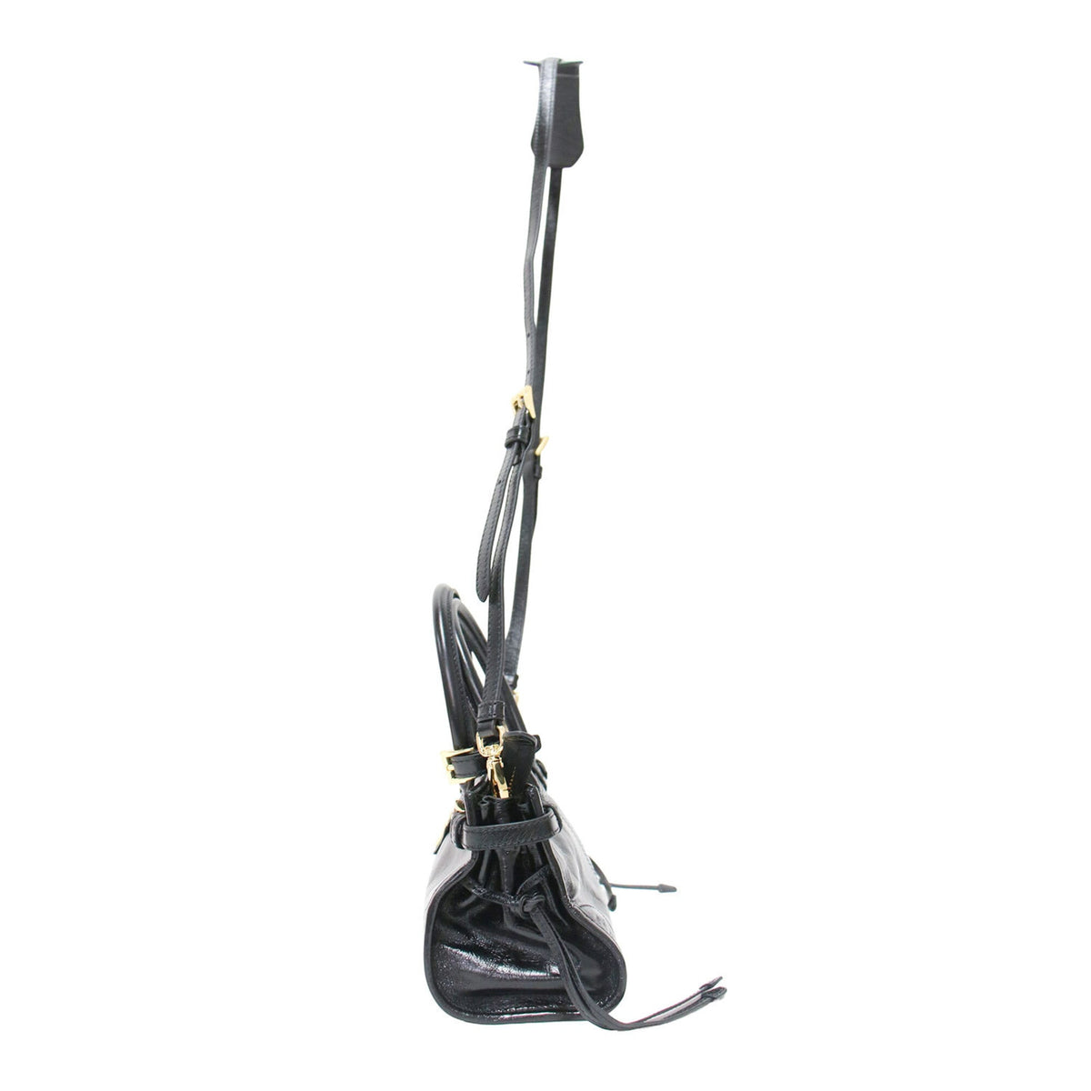Prada Black Leather Handbag Shoulder Bag (Pre-Owned)