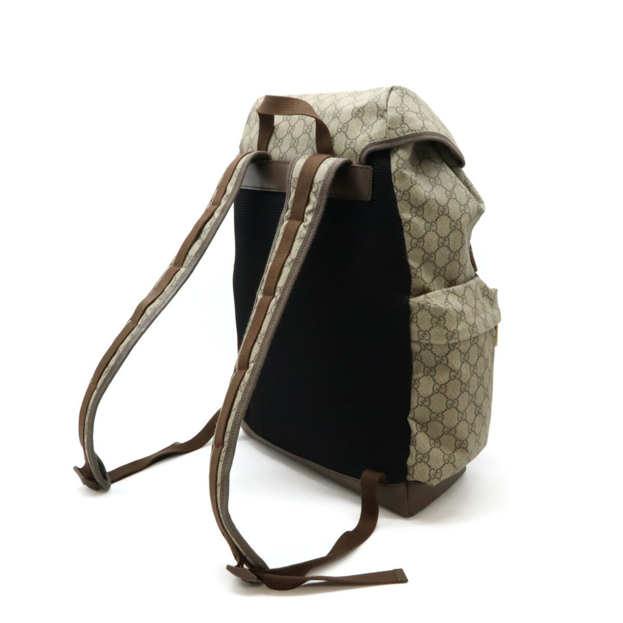 Gucci Beige Brown Green Red Color Pvc Leather Backpack (Pre-Owned)