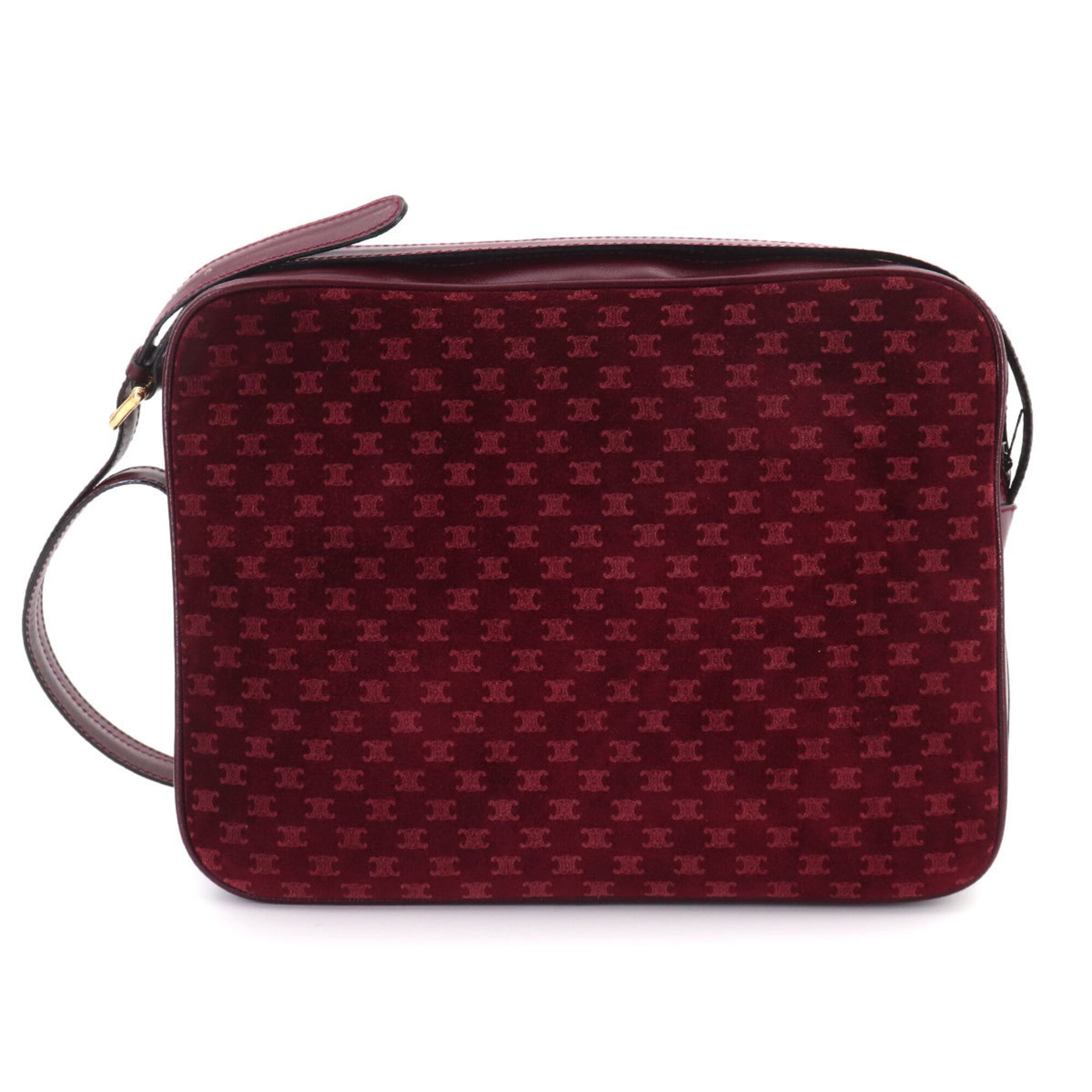 Celine Bordeaux Suede Leather Shoulder Bag (Pre-Owned)