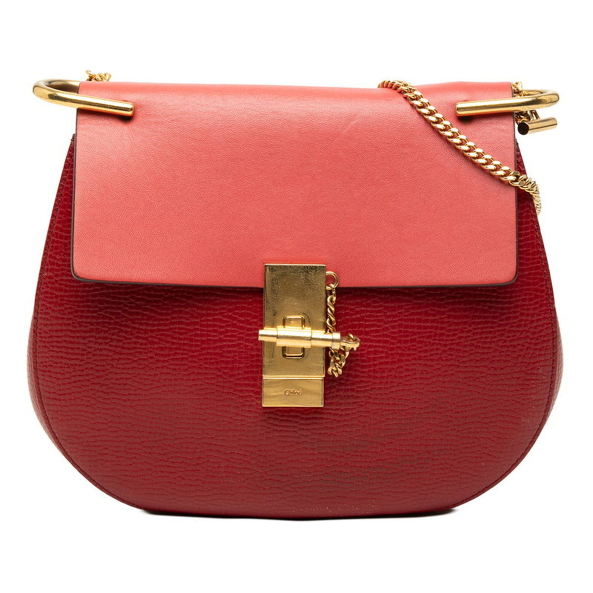 Chloé Drew Red Color Leather Shoulder Bag (Pre-Owned)