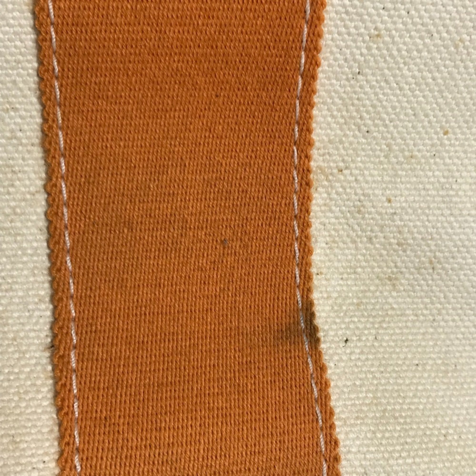 Hermes Ivory Orange Cotton Handbag Tote Bag (Pre-Owned)