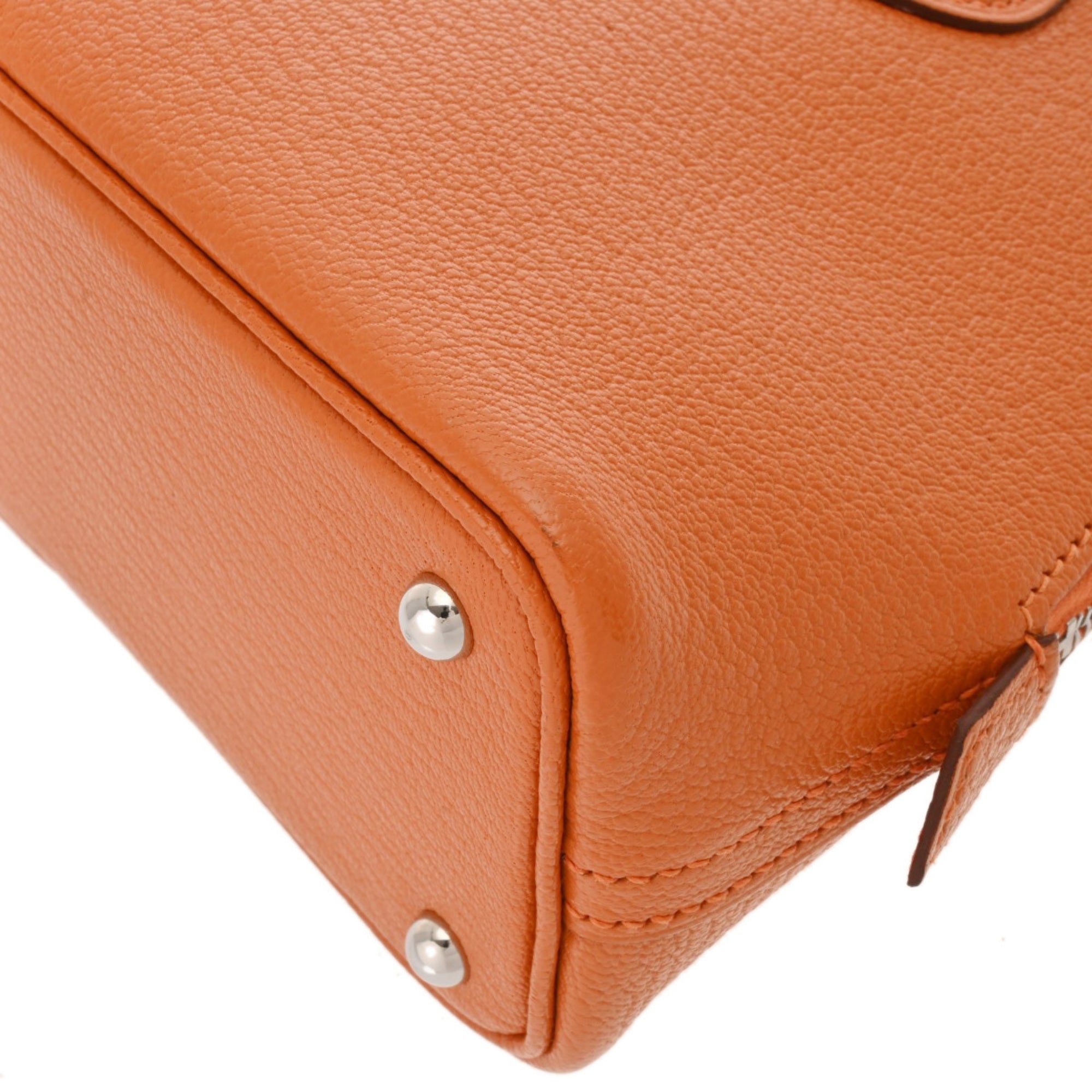 Hermes Orange Chevre Leather Handbag (Pre-Owned)