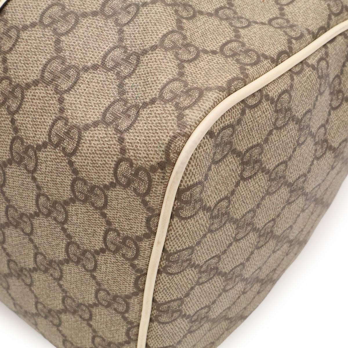 Gucci Cream Grayish Gg Supreme Handbag (Pre-Owned)