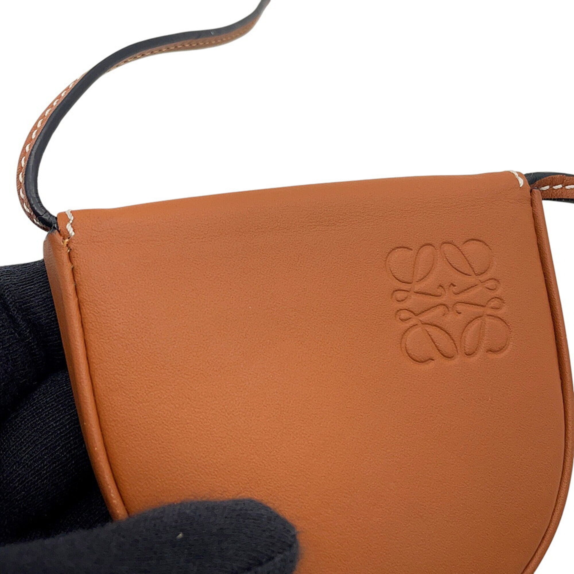 Loewe Brown Leather Handbag Pouch Shoulder Bag (Pre-Owned)