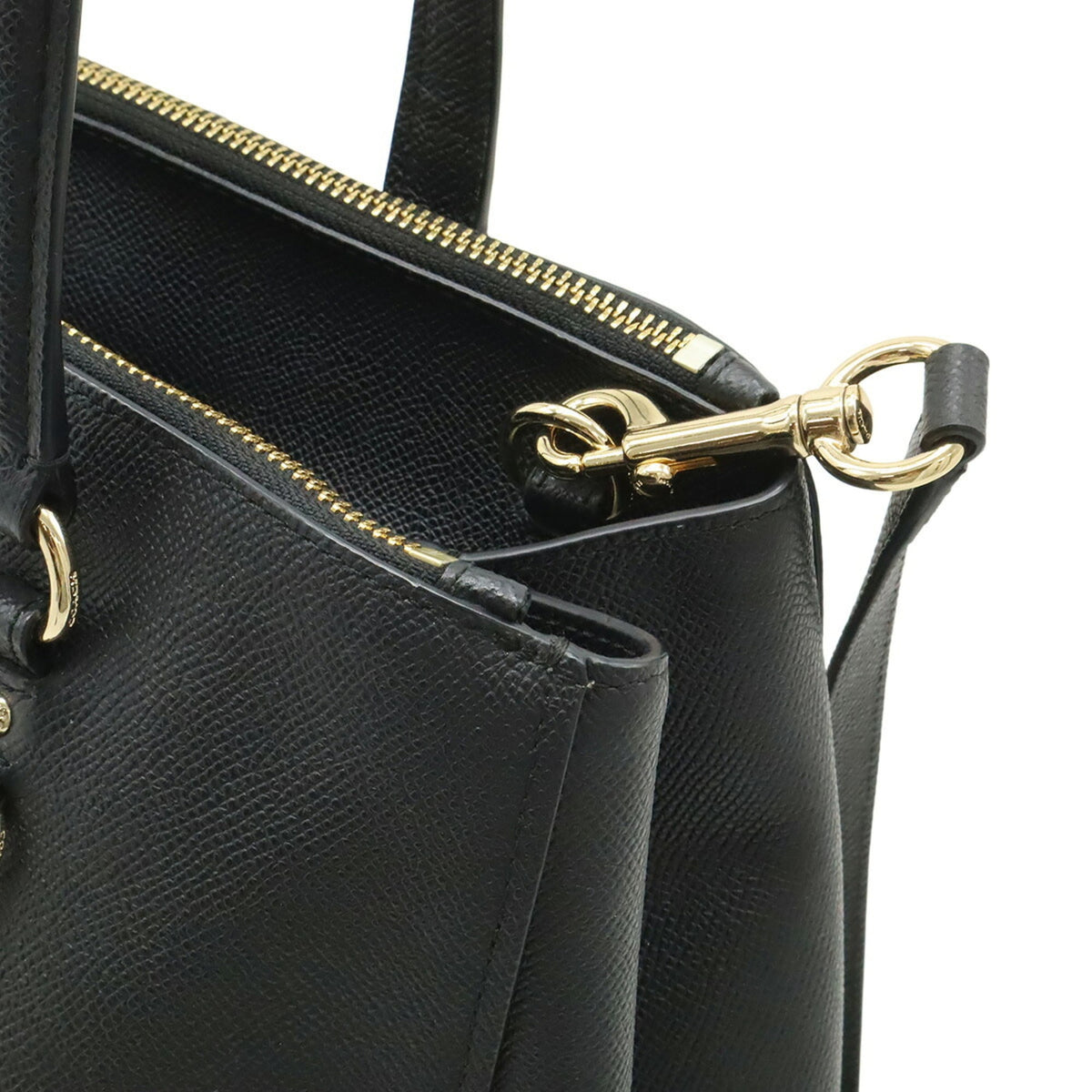 Coach Black Leather Shoulder Bag Tote Bag (Pre-Owned)