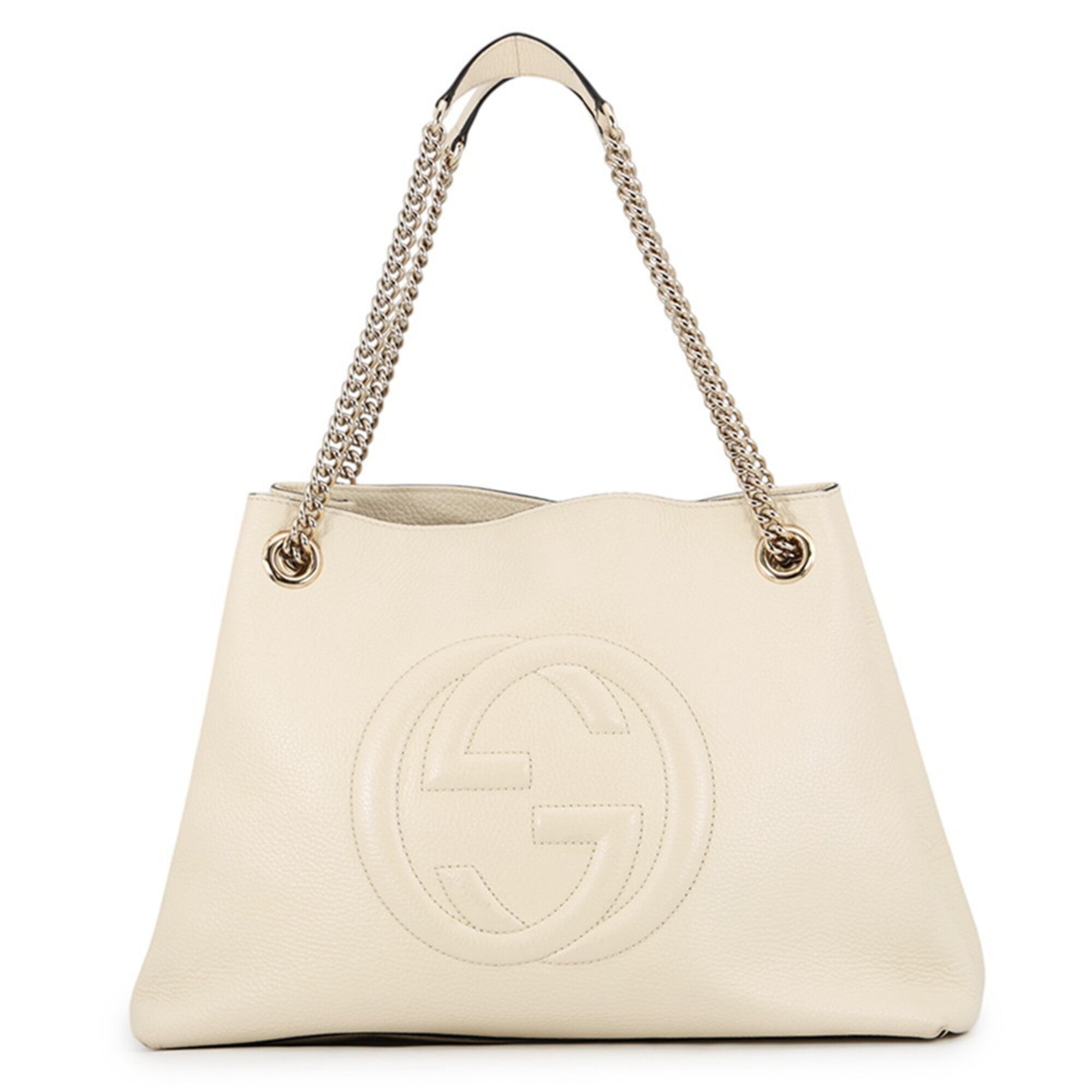 Gucci Ivory Leather Handbag Tote Bag (Pre-Owned)
