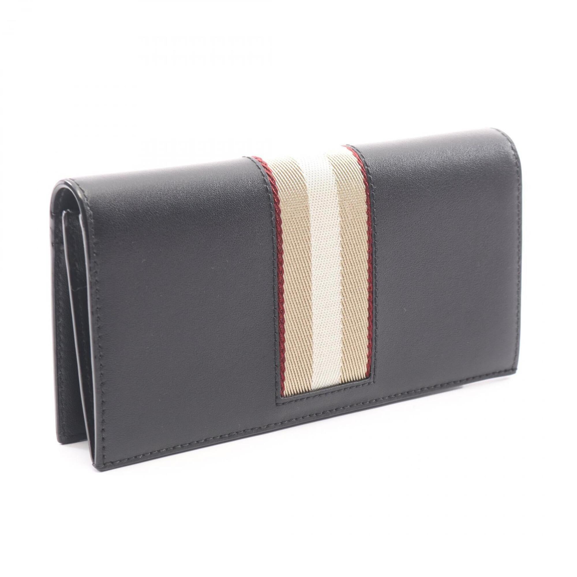 Bally Black Multi-Color Leather Long Wallet (Bi-Fold) (Pre-Owned)